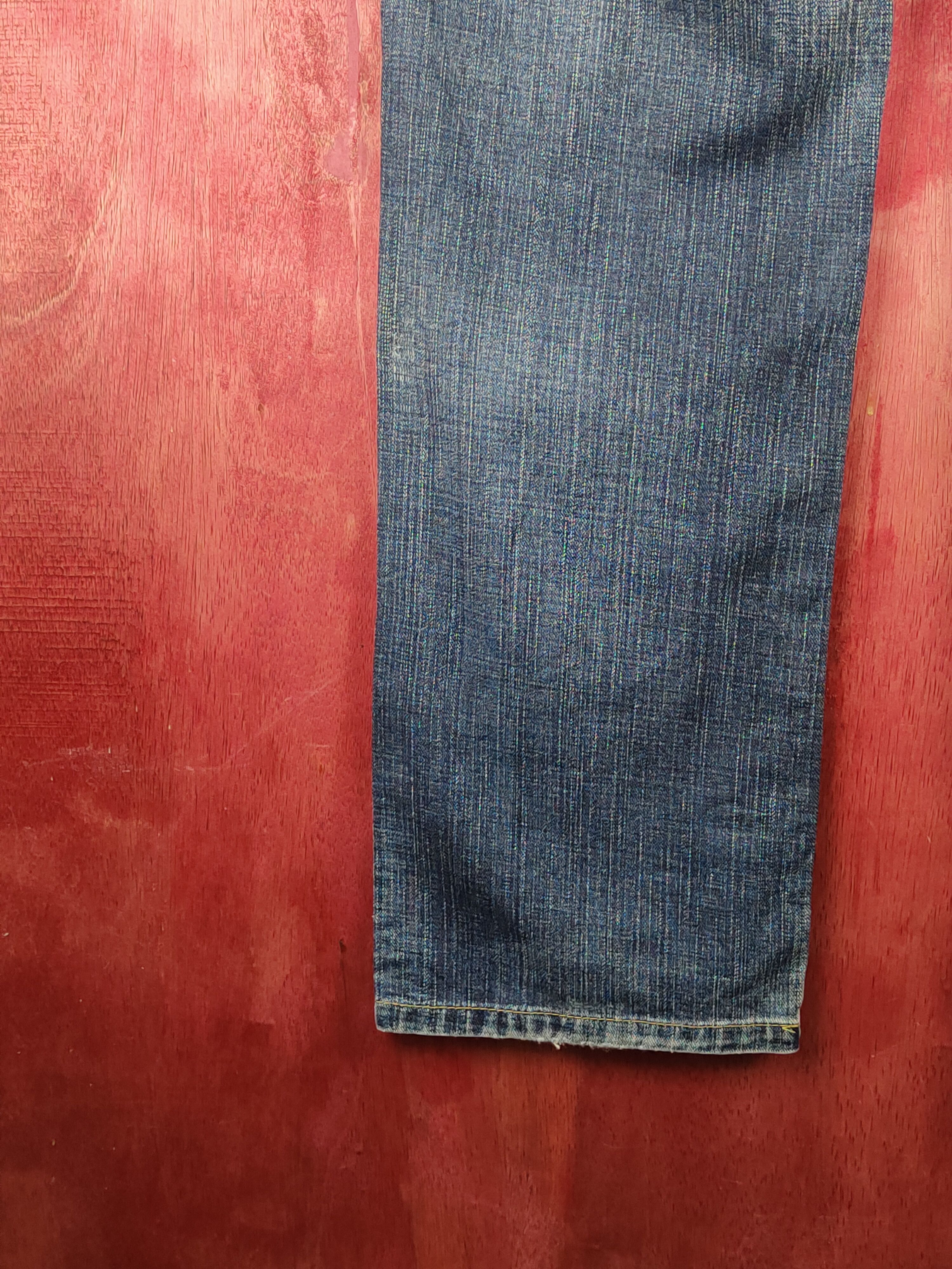 Edwin Edwin Dark Blue Faded Distressed Ripped Jeans #S2332 Size US 33 - 13 Thumbnail