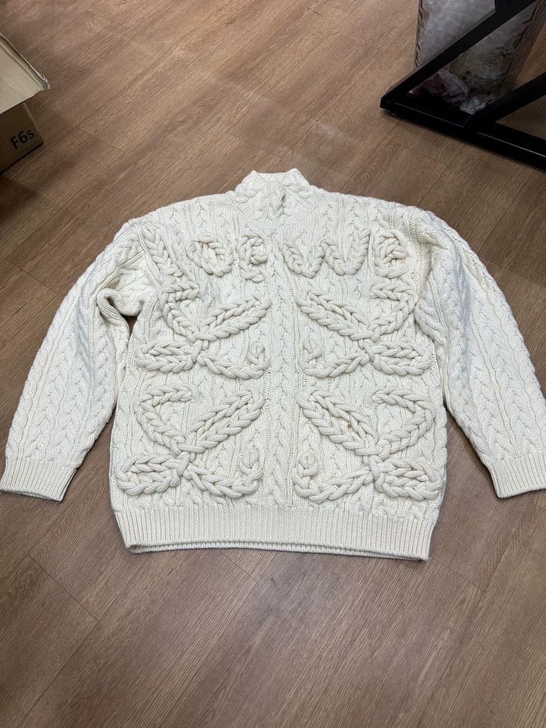 Loewe LOEWE White beige knit sweater Size S / US 4 / IT 40 - 1 Thumbnail