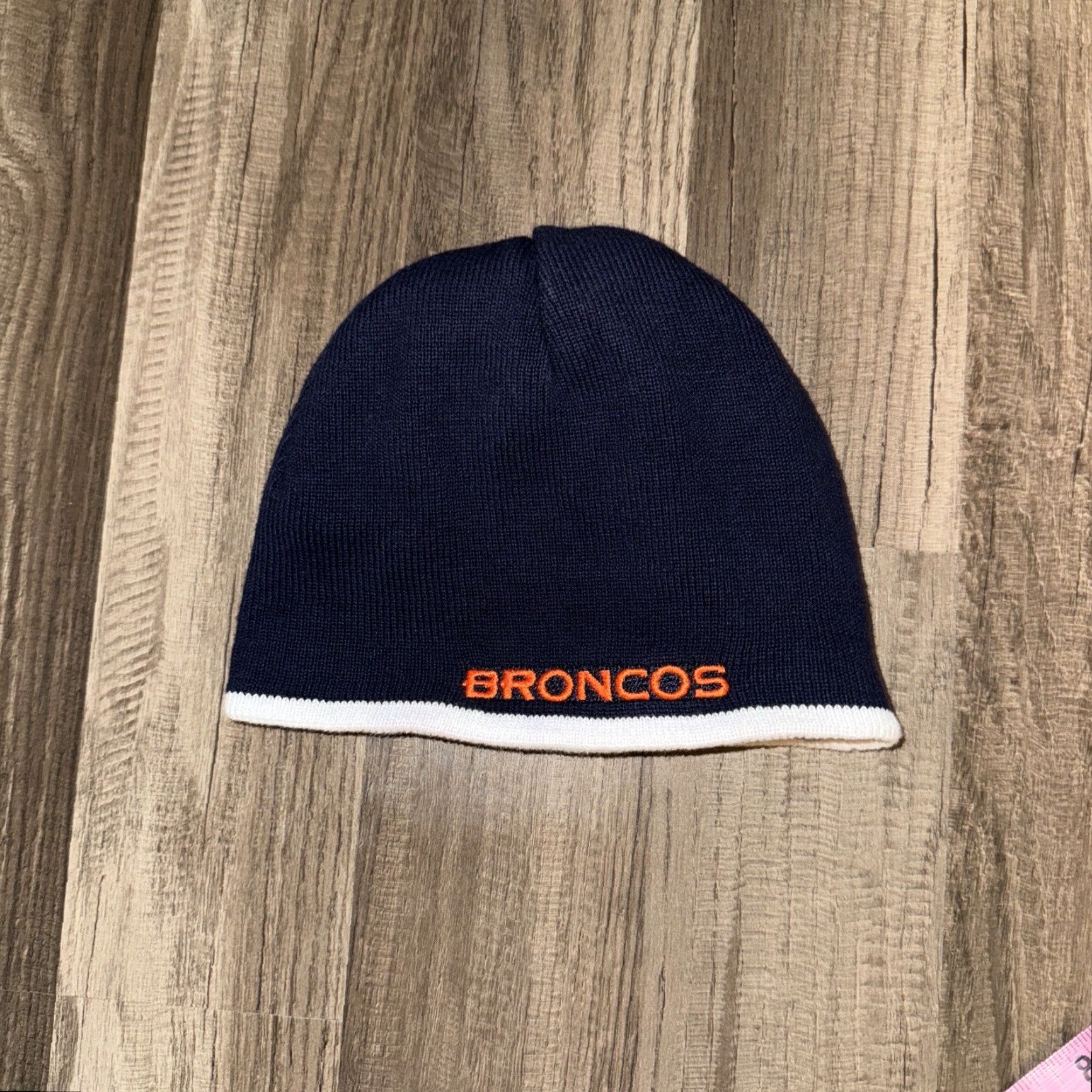 Reebok Reebok Beanie Mens One Size Y2K Style Denver Blancos Reversible White Blue Size ONE SIZE - 3 Thumbnail