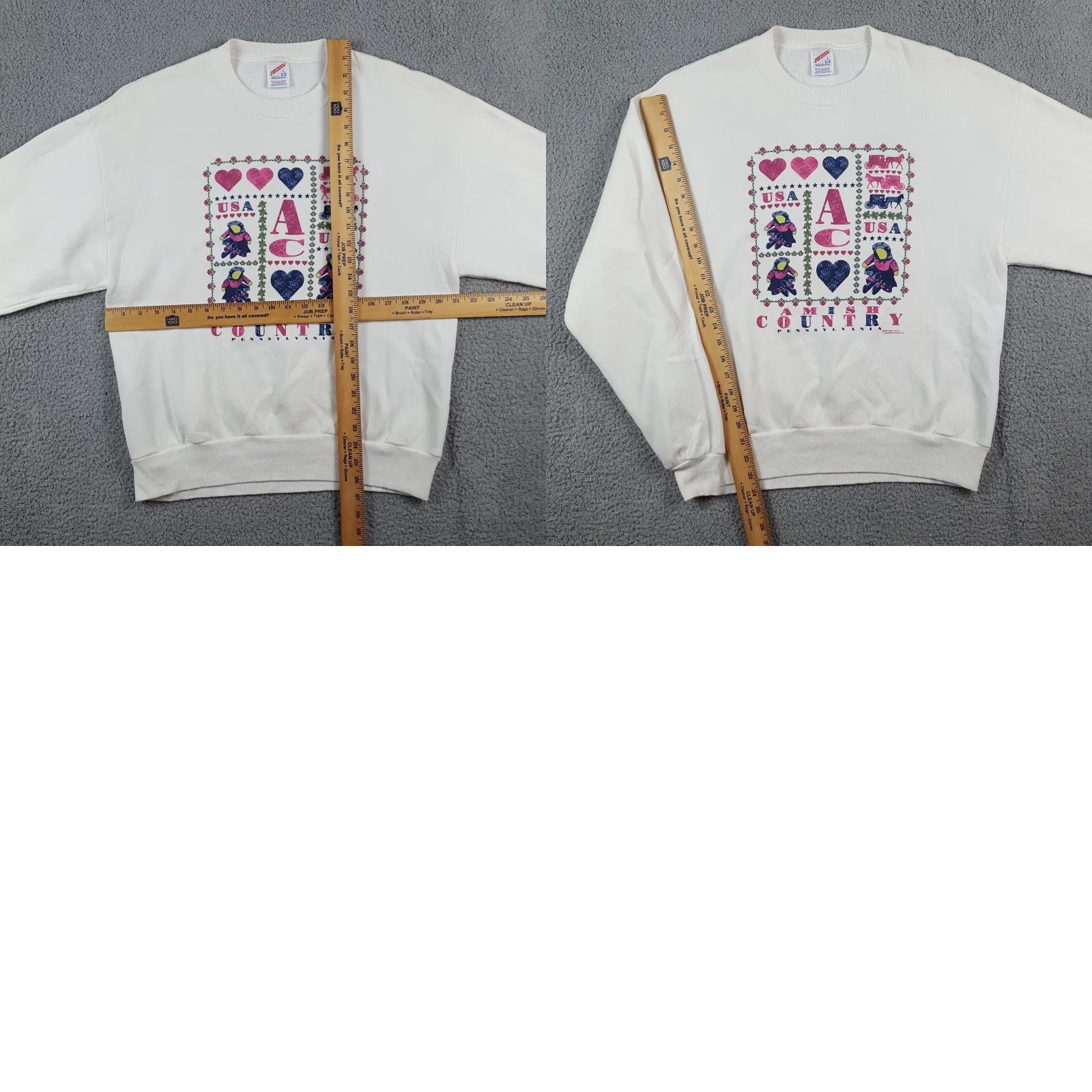 Jerzees VINTAGE Jerzees Sweatshirt Heart Pullover Crewneck Size L White Men USA 00s 90s Athletic College School Sports Size US L / EU 52-54 / 3 - 8 Thumbnail