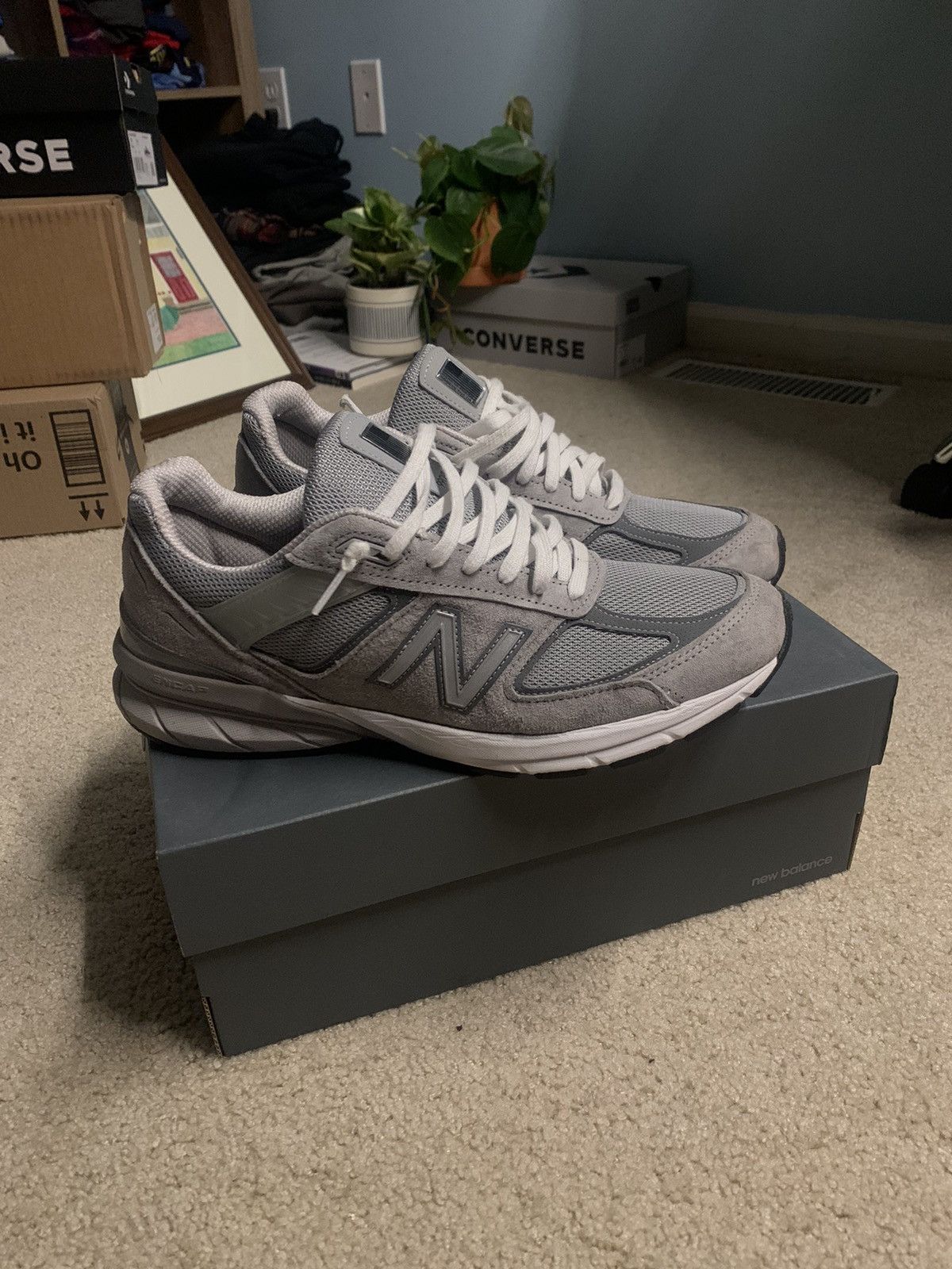 image of New Balance 990V5 - Grey / Castlerock Shoes, Men's (Size 10.5)