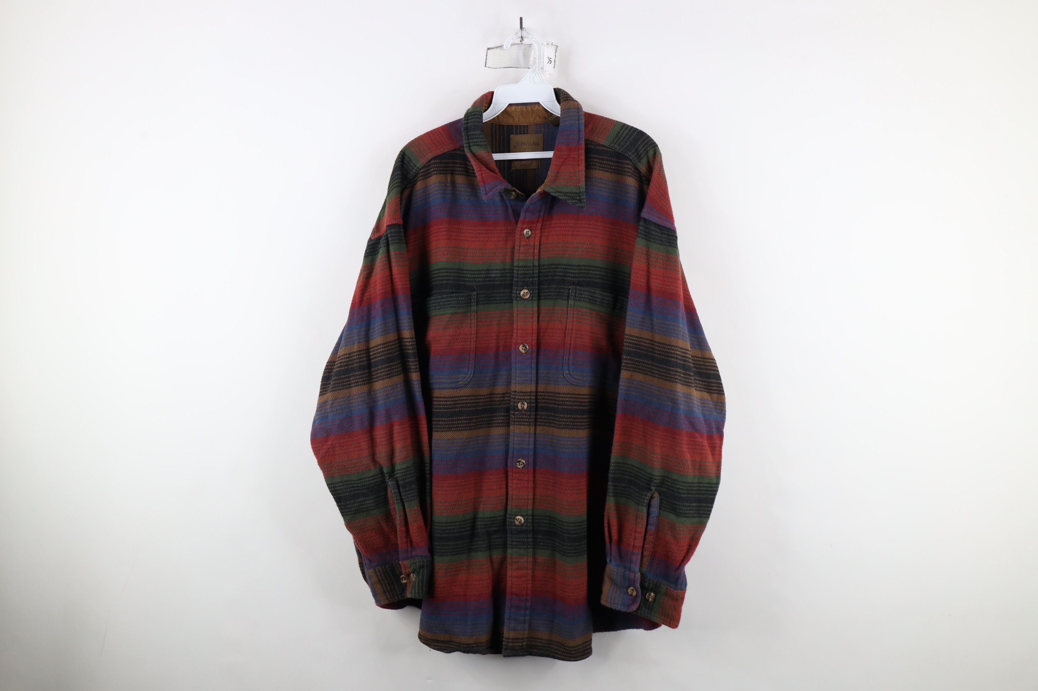 Vintage Vintage 90s Streetwear Rainbow Striped Flannel Button Shirt Size US XXL / EU 58 / 5 - 1 Thumbnail