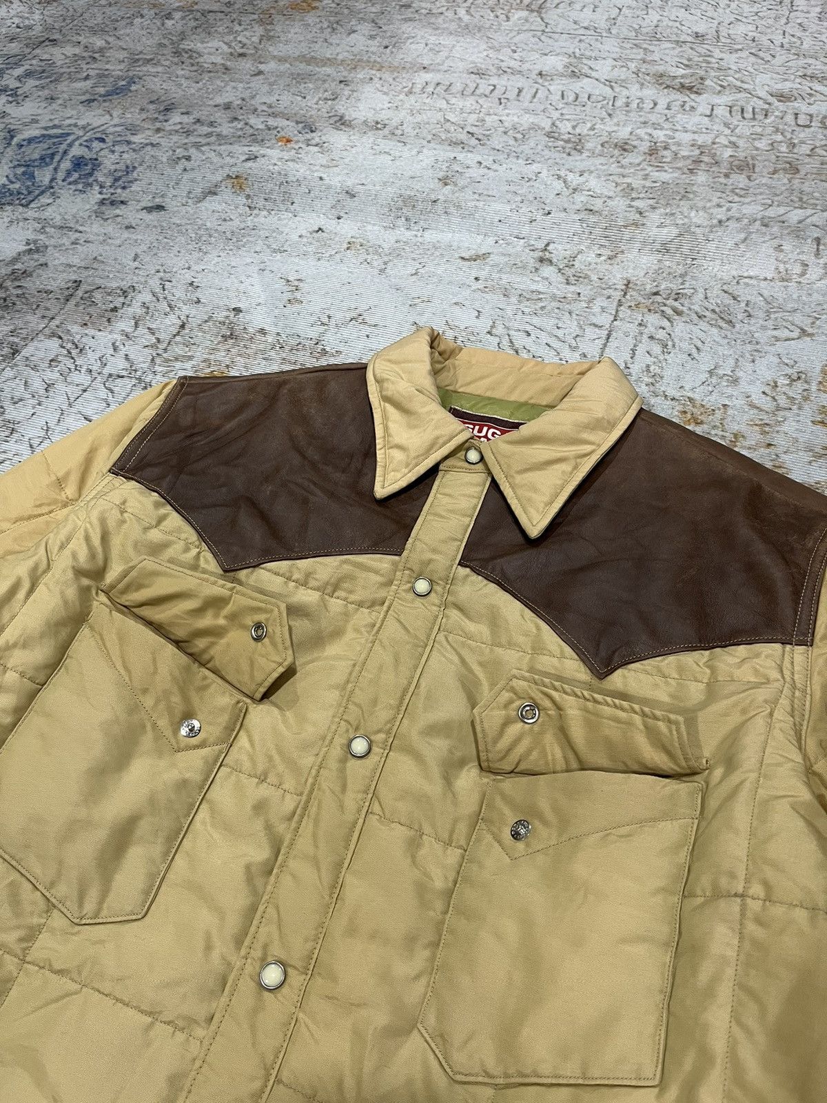 Sugar Cane Sugar Cane Leather York Quilt Hybrid Western Down Jacket Size US L / EU 52-54 / 3 - 3 Thumbnail