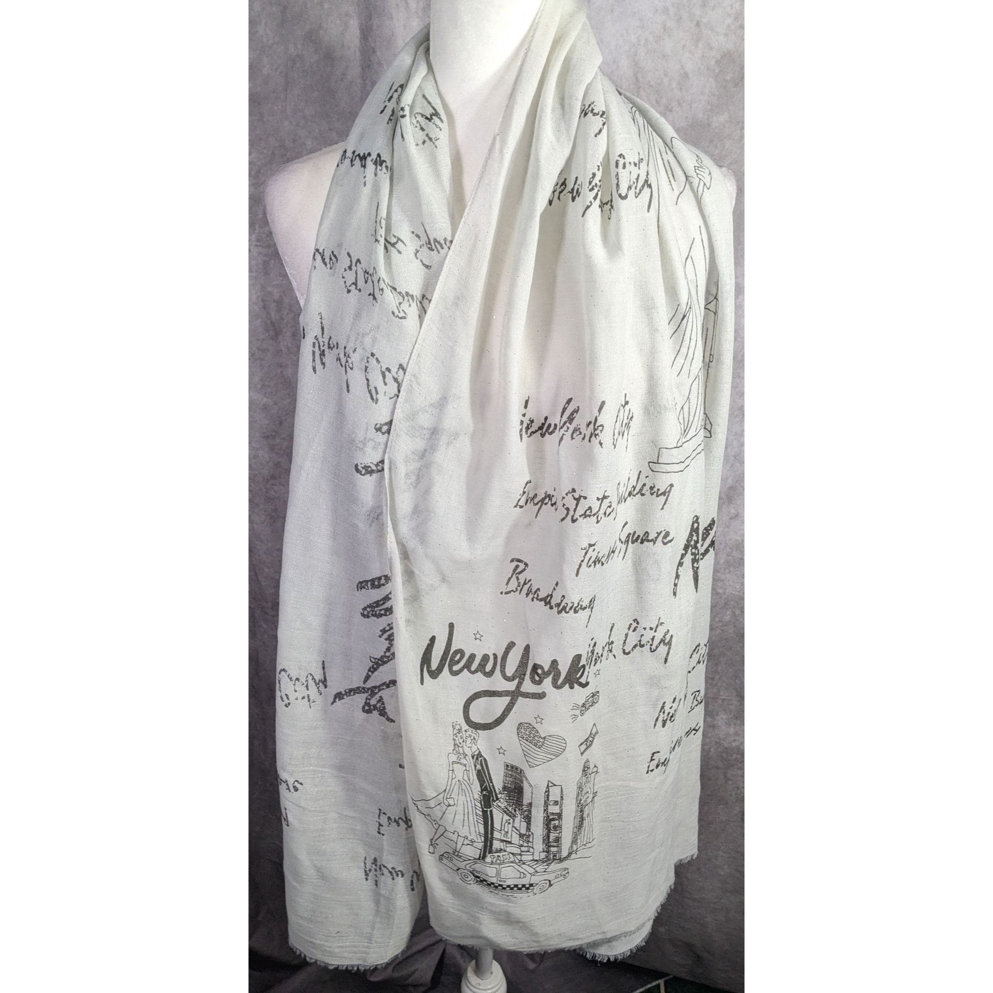 Other New York City Souvenir Scarf Statue Of Liberty & Skyline Pri Size ONE SIZE - 9 Thumbnail