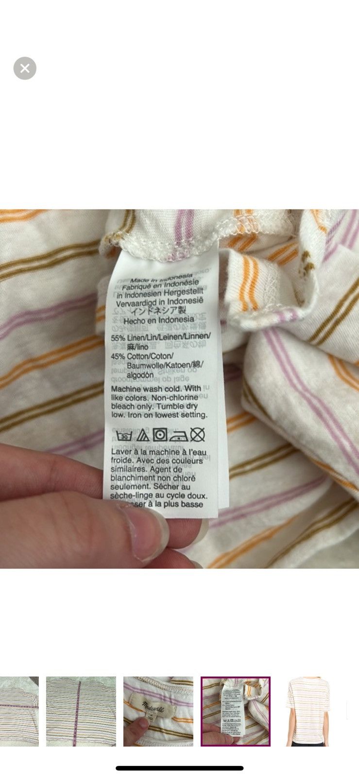 Madewell Madewell medium raw edged hangout tee in Branham stripe Size M / US 6-8 / IT 42-44 - 6 Thumbnail