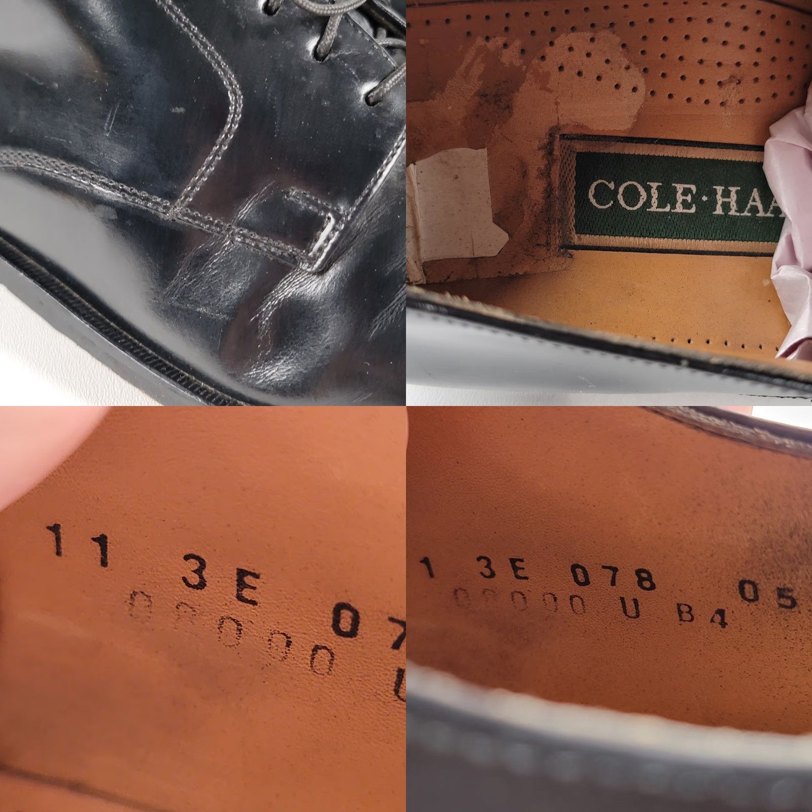 Cole Haan VINTAGE Cole Haan Black Leather Cap Toe Oxfords Men 11 EEE USA Green Label Dress Oxford Cap Toe Leather Upper Leather Lining Shoes Mens Shoes Size ONE SIZE - 9 Thumbnail