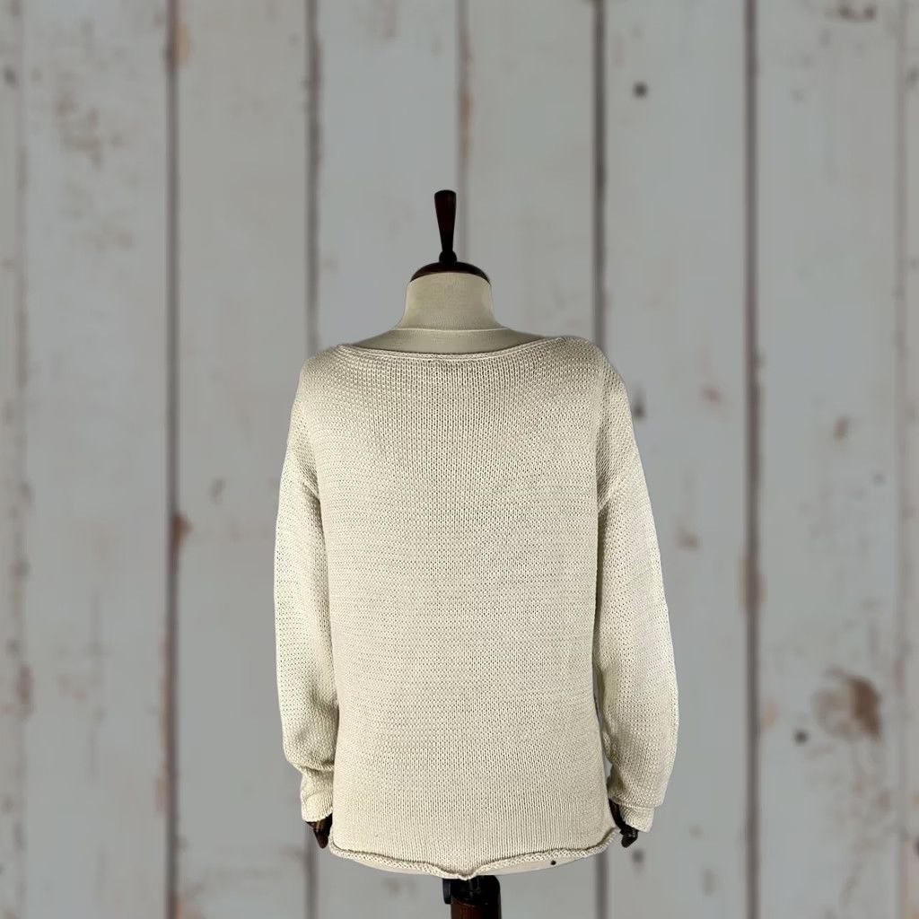Ralph Lauren Ralph Lauren Womens Knit Sweater Size M Beige Cotton Scoop Neck Long Sleeve Regular Pullover Size M / US 6-8 / IT 42-44 - 1 Thumbnail