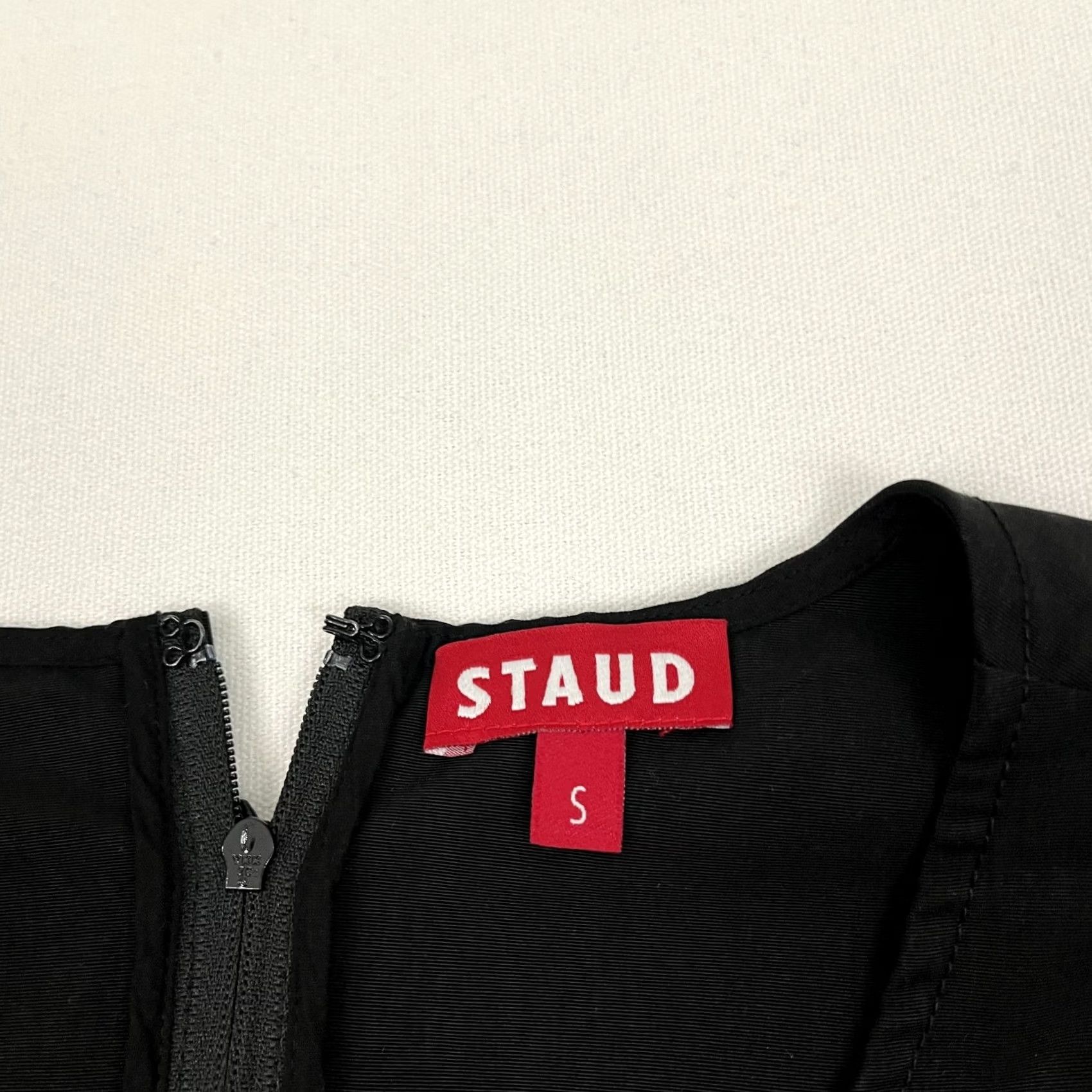 Staud Staud Ivy Top Womens S Black Wood Grain Peplum Cut Out Festival Avantgarde Shirt Regular Womens Black Ivy Top S Size S / US 4 / IT 40 - 4 Thumbnail
