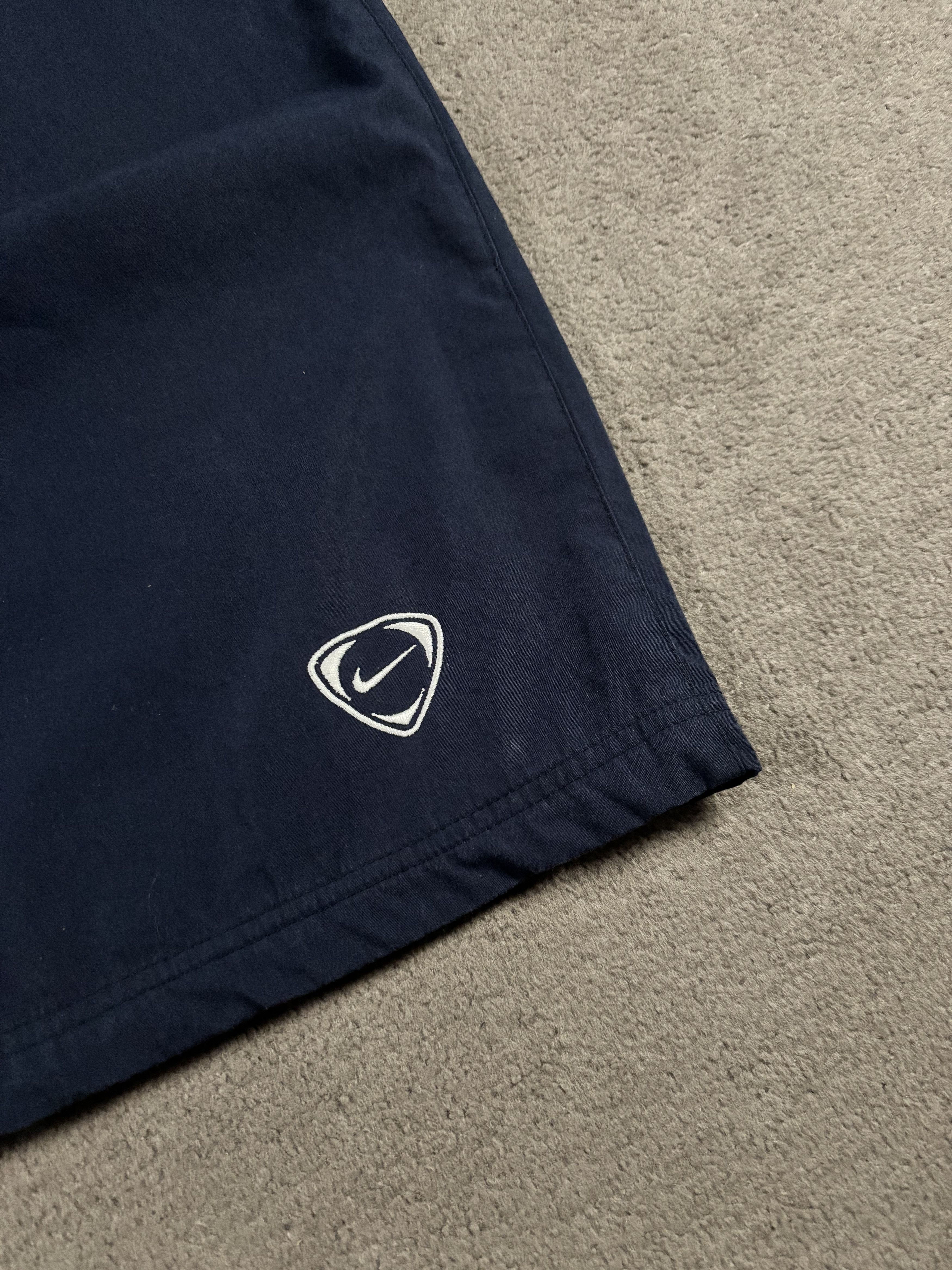 Nike Nike XL Navy Blue Vintage Logo Long Adjustable Shorts Size US 34 / EU 50 - 2 Thumbnail