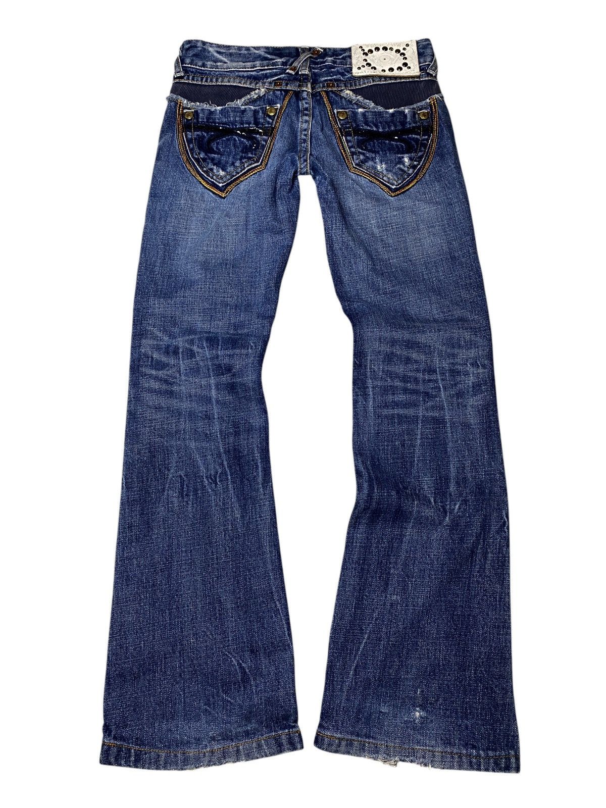 If Six Was Nine 2000's Red Pepper Ethnic Flared Jeans Size US 26 / EU 42 - 2 Thumbnail