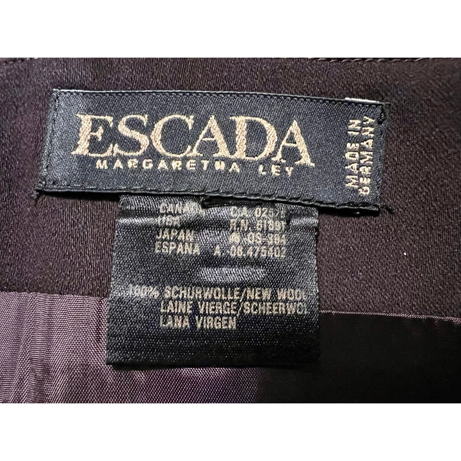 Escada ESCADA by MARGARETHA LEY 100% Wool Eggplant Pencil Skirt Size 42" / US 20 - 5 Thumbnail