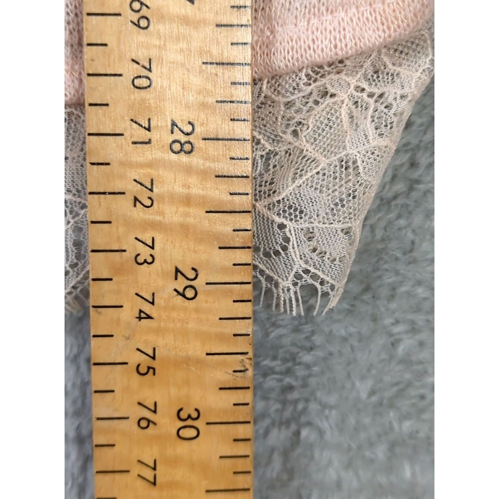Vintage Disney LC Lauren Conrad Snow White Top Women's L Peach Glitter Bow Lace Apple Round Neck Long Sleeve Casual Blouse Garden Vintage Not Applicable Size L / US 10 / IT 46 - 5 Thumbnail
