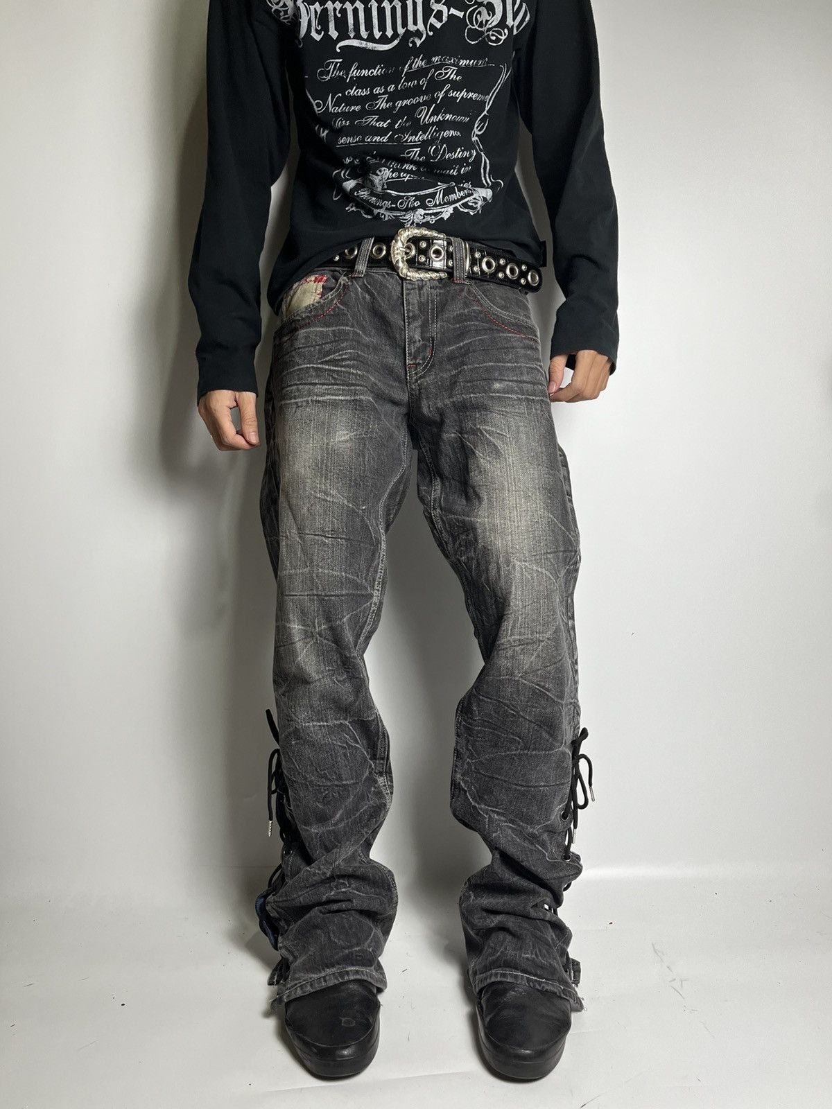 Lace up rootthree pant vkei style japanese brand