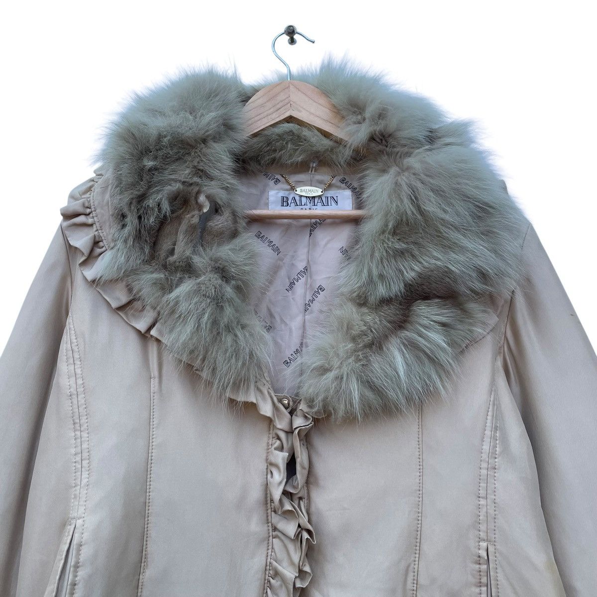 Balmain 💥Vintage Balmain Paris Drape Fur Jacket Size M / US 6-8 / IT 42-44 - 4 Thumbnail