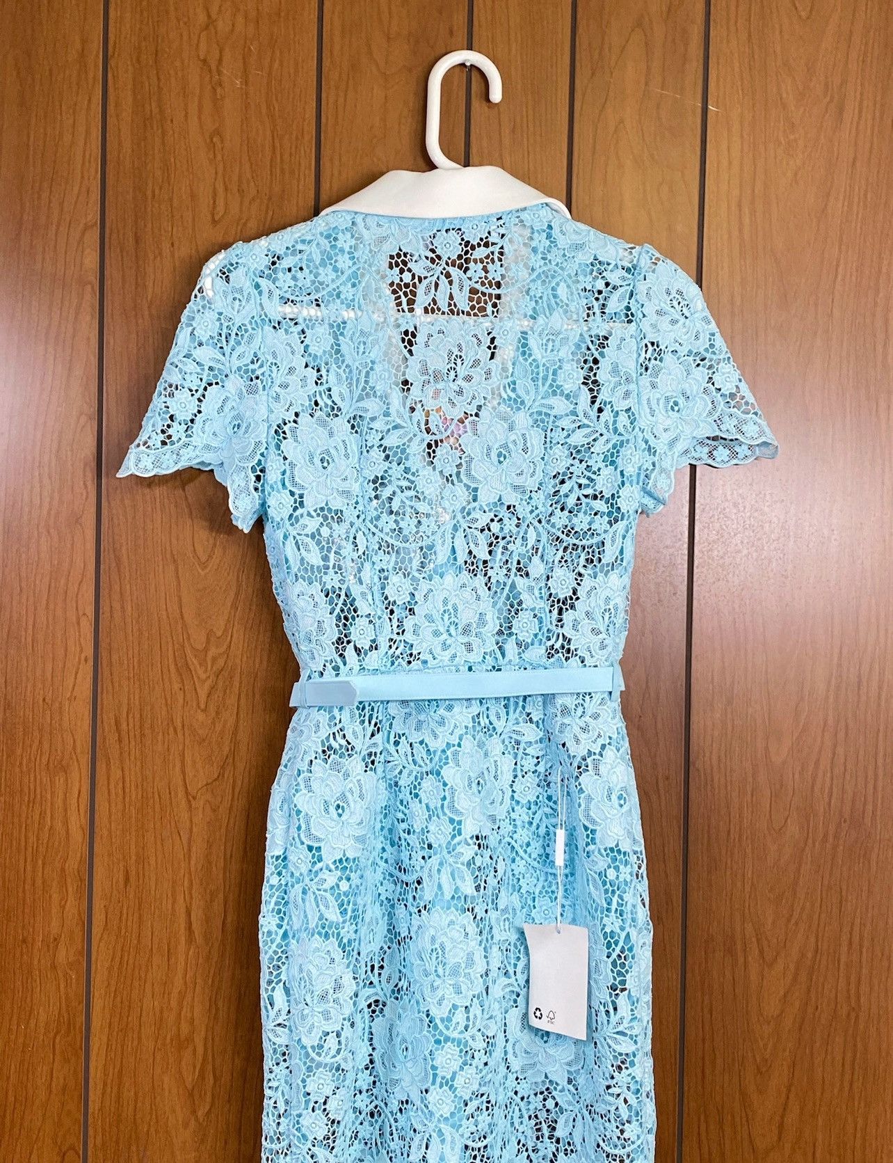 Self-Portrait SELF-PORTRAIT Cord Belted Lace Midi Shirtdress size 0 Size XS / US 0-2 / IT 36-38 - 7 Thumbnail