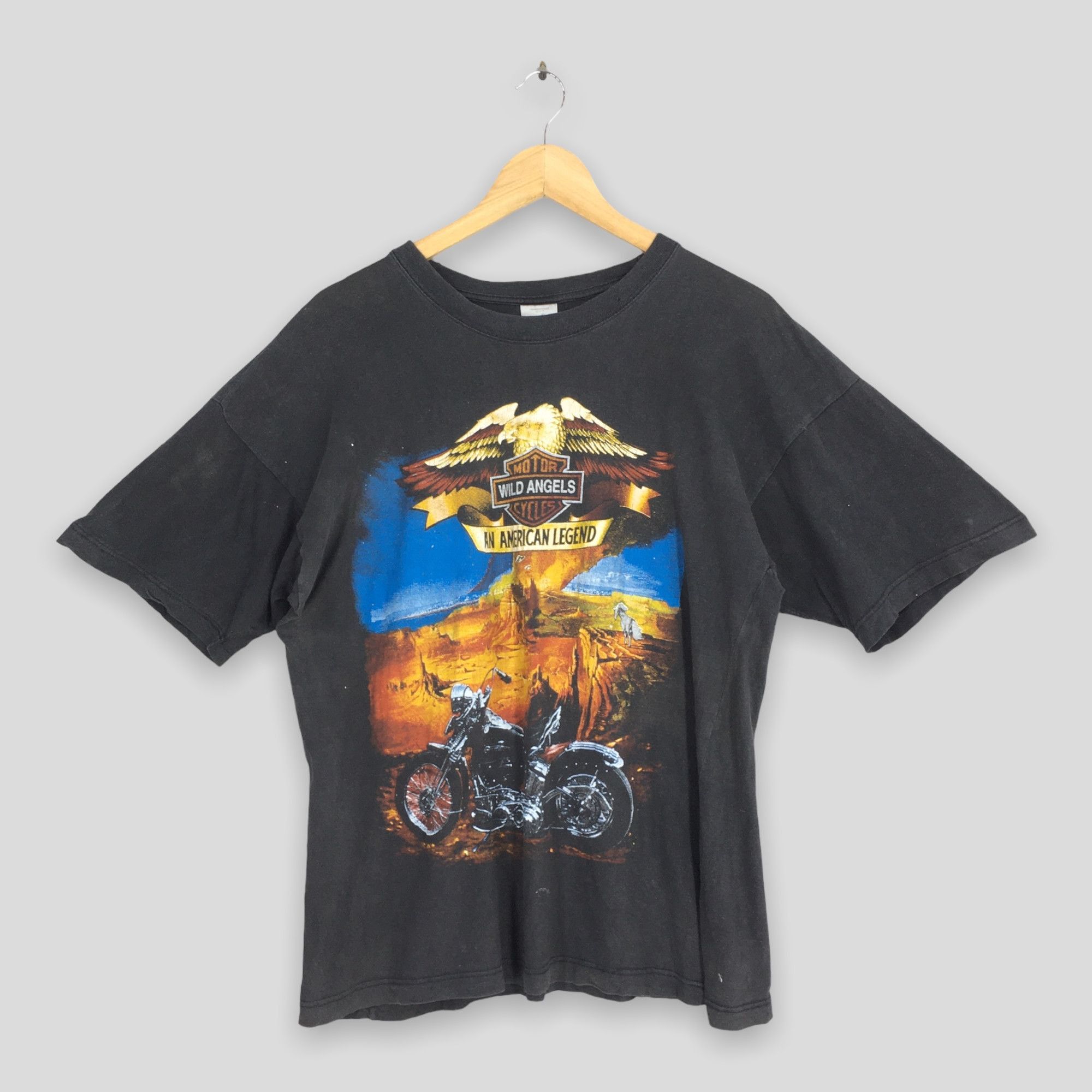 Harley Davidson Vintage 90's Harley Davidson Wild Angels Black T shirt XL Size US XL / EU 56 / 4 - 1 Thumbnail