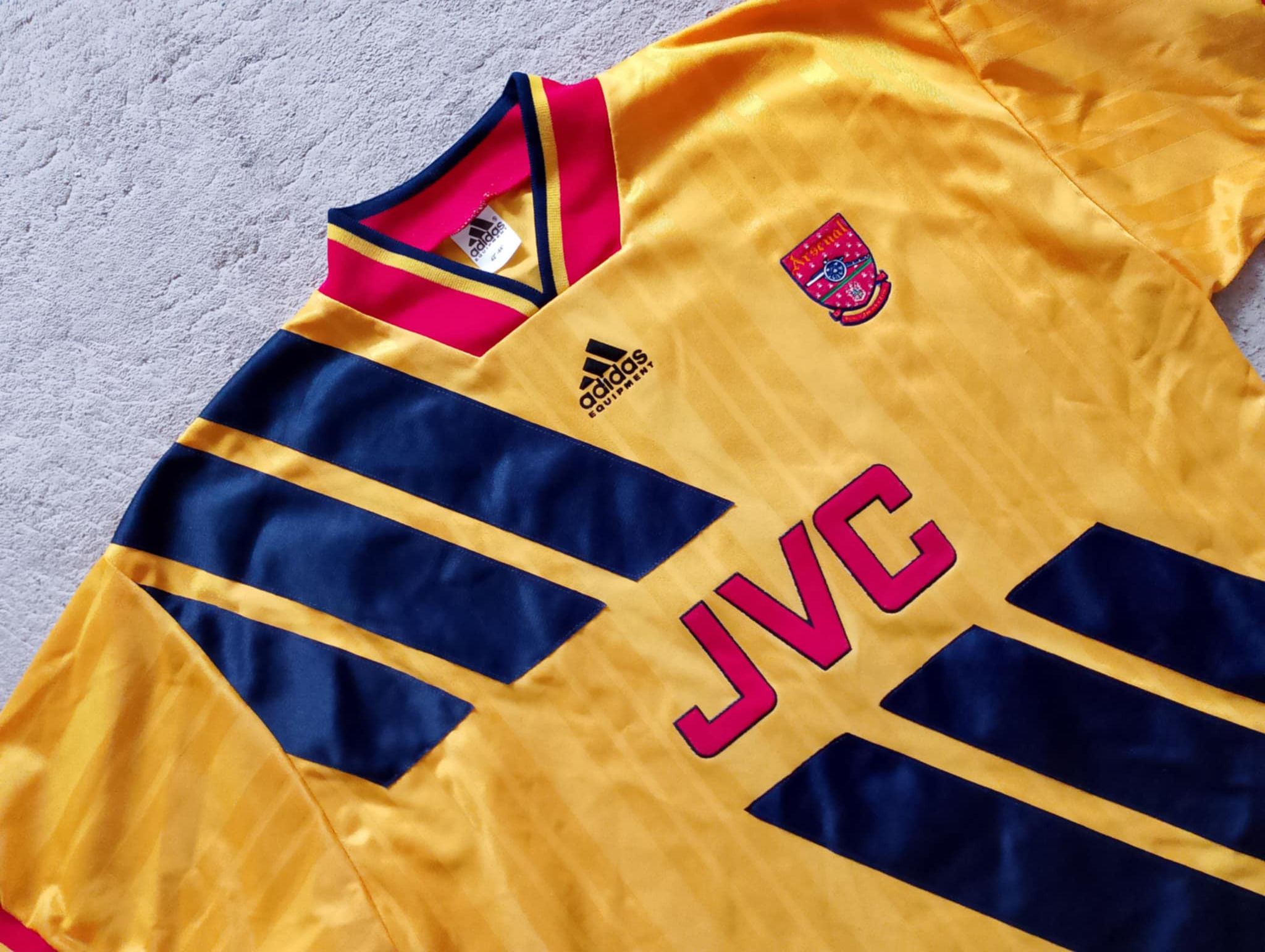 Adidas × Vintage Adidas 1993/94 Arsenal London Away Jersey 8 Ian Wright Size US L / EU 52-54 / 3 - 6 Thumbnail