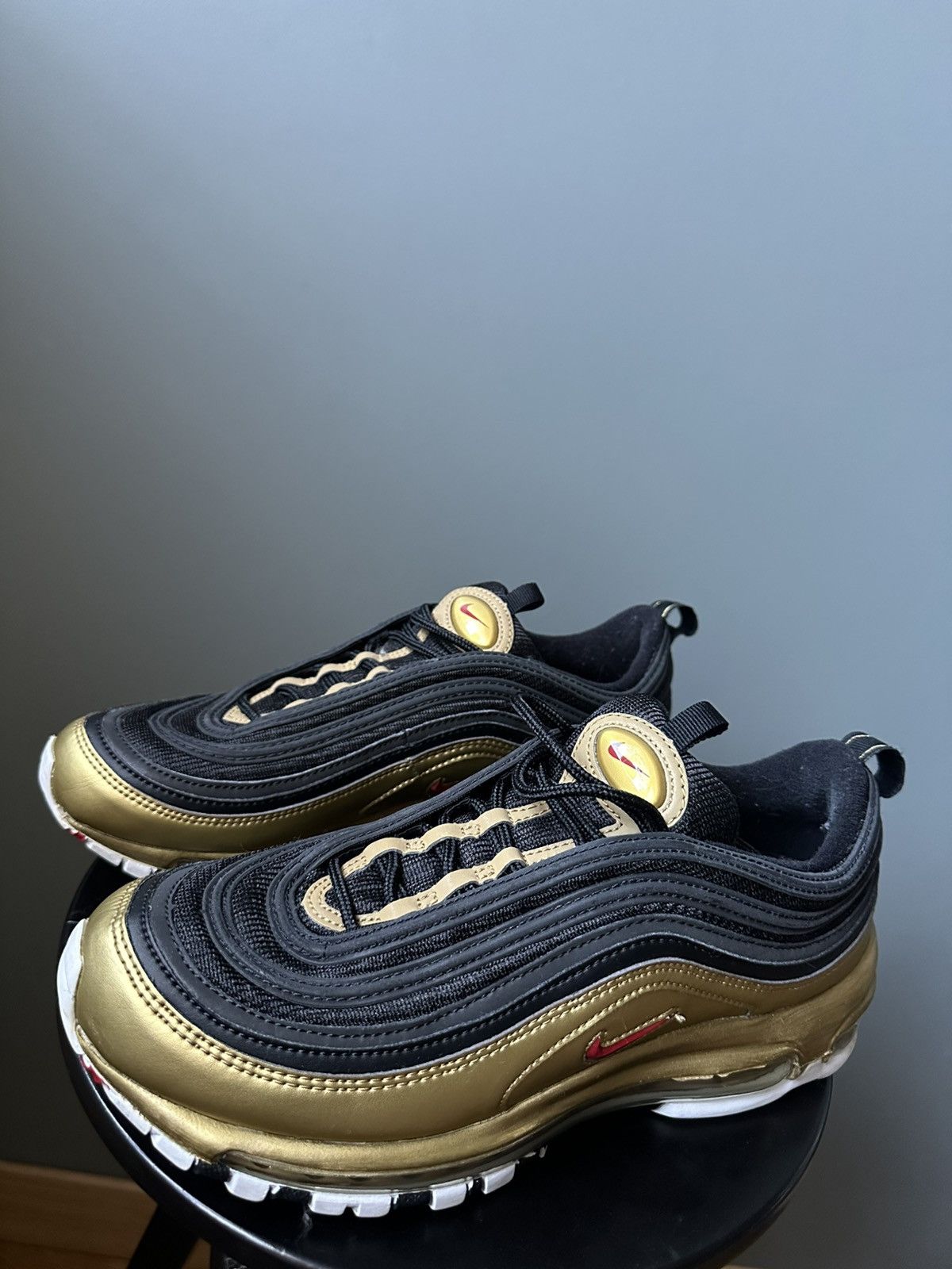 Nike Nike Air Max 97 Black Metallic Gold Low Top Shoes Size US 7.5 / EU 40-41 - 8 Thumbnail