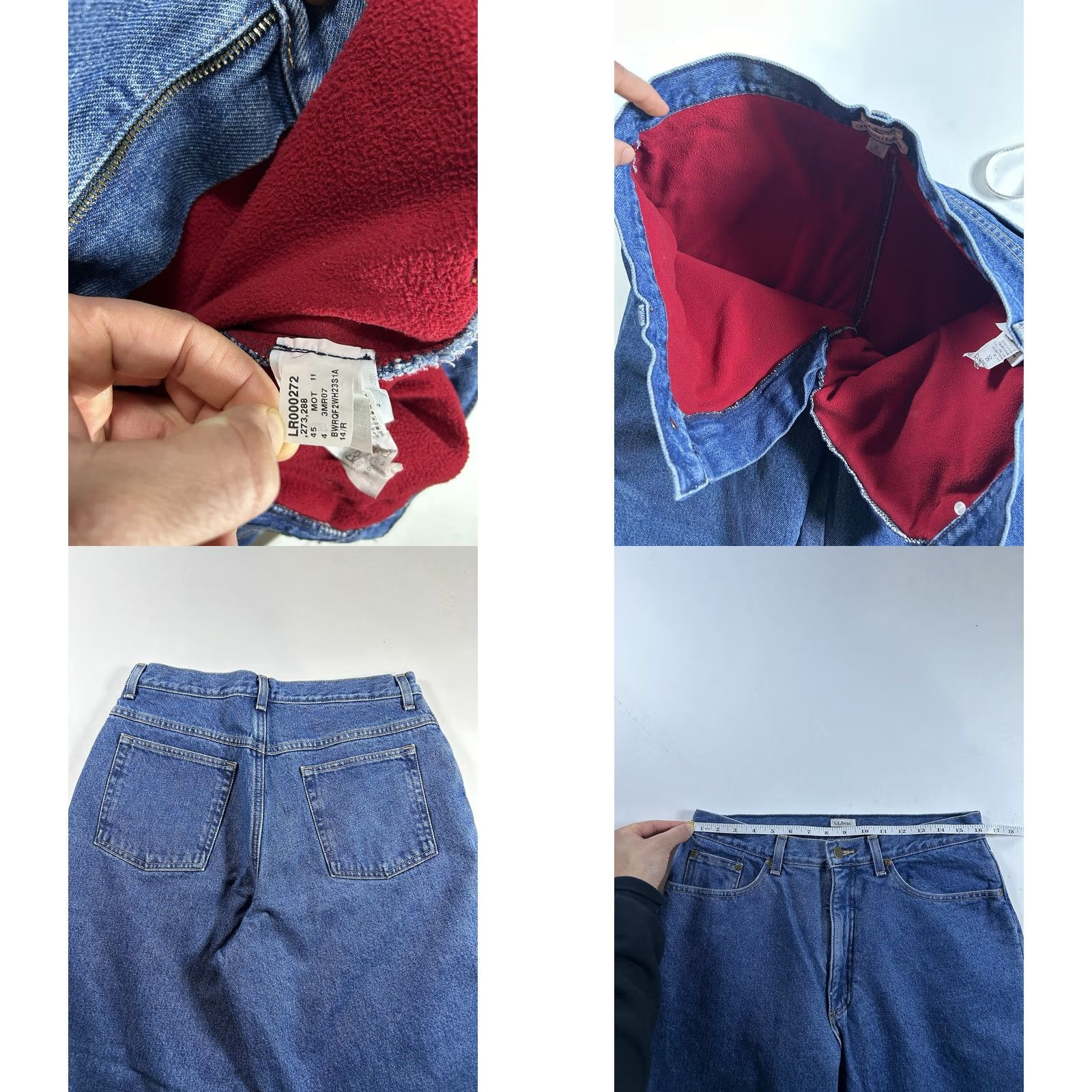 Vintage VINTAGE LL Bean Jeans Blue W14 Fleece Lined Relaxed Fit Denim 90s Womens Size 36" / US 14 / IT 50 - 8 Thumbnail