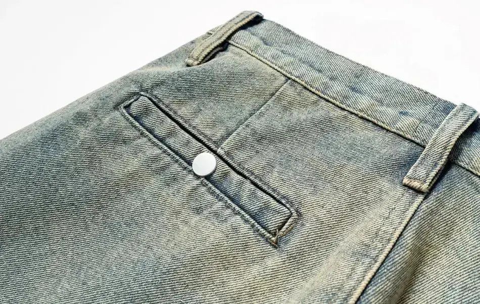 Japanese Brand Rusty Yellow Green Baggy Washed Blue Jeans Size US 32 / EU 48 - 6 Thumbnail