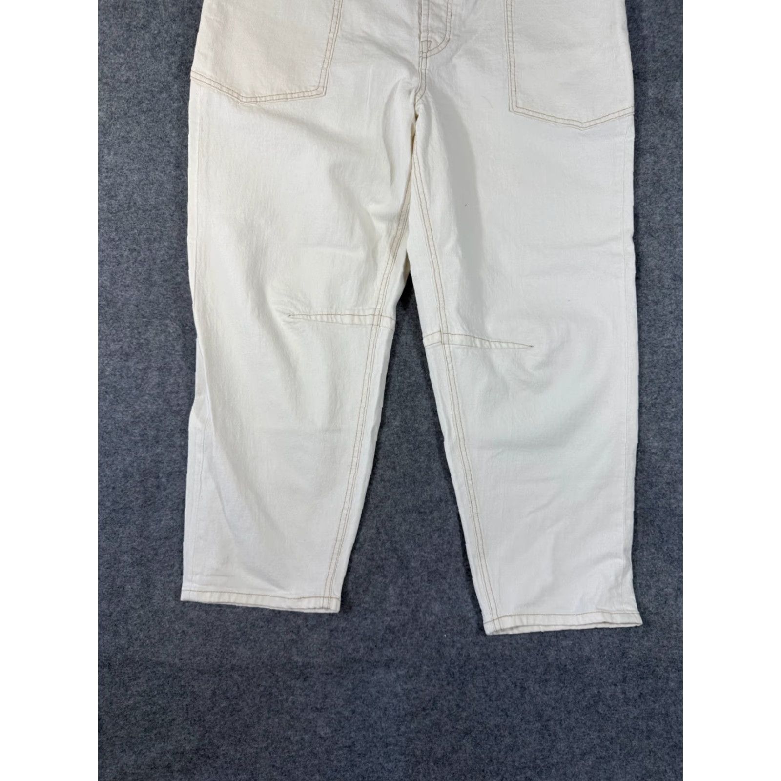 Frye Frye Jeans Womens 10 Ankle Ivory Bone Stretch Button Fly High Rise NWT Size 32" / US 10 / IT 46 - 4 Thumbnail