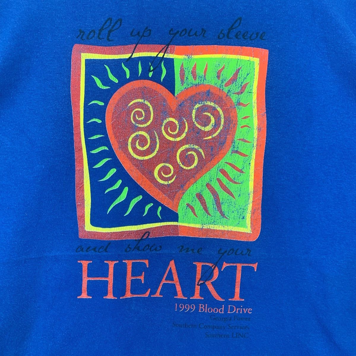 Vintage Vintage 1999 BLOOD DRIVE DONATIONS Campaign Heart Sweatshirt Size XL / US 12-14 / IT 48-50 - 5 Thumbnail