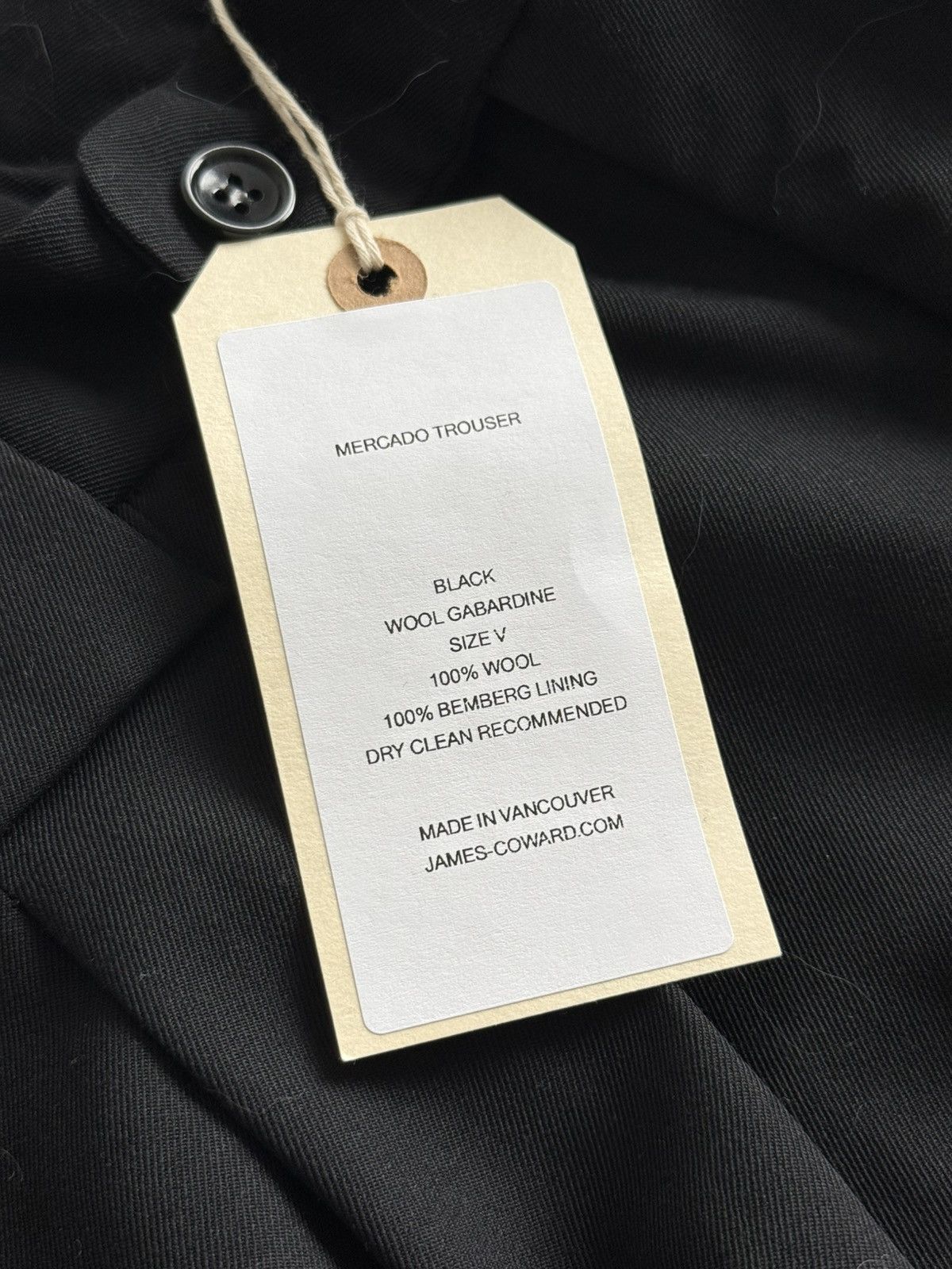 James Coward BNWT Black Wool Gabardine Mercado Trouser Size US 36 / EU 52 - 3 Thumbnail