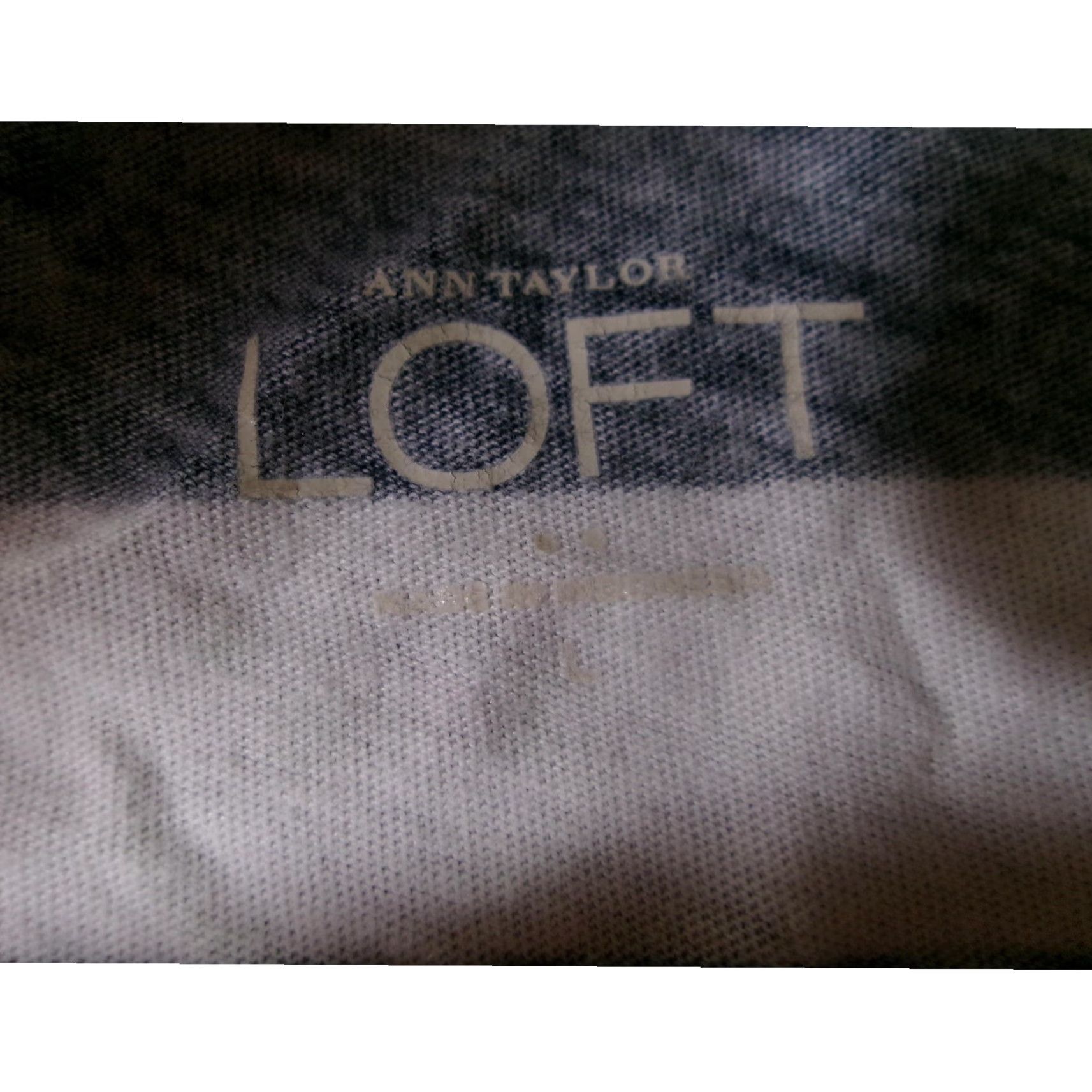 Loft VINTAGE LOFT Shirt Women M Navy White Stripe Nautical Casual Cotton Long Sleeve Round Neck Size M / US 6-8 / IT 42-44 - 7 Thumbnail