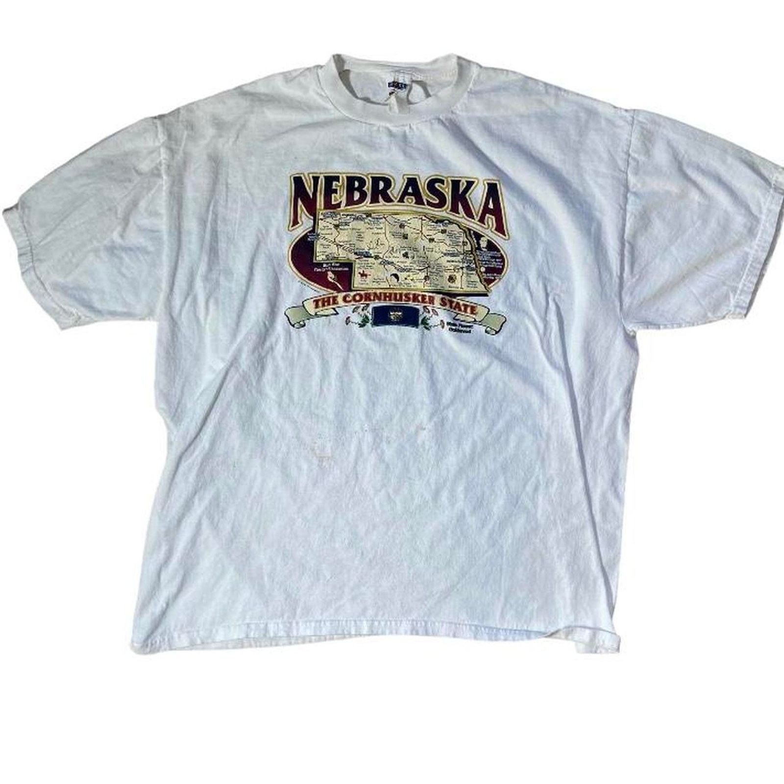Fruit Of The Loom 90s nebraska gas station tee Size US XL / EU 56 / 4 - 1 Thumbnail