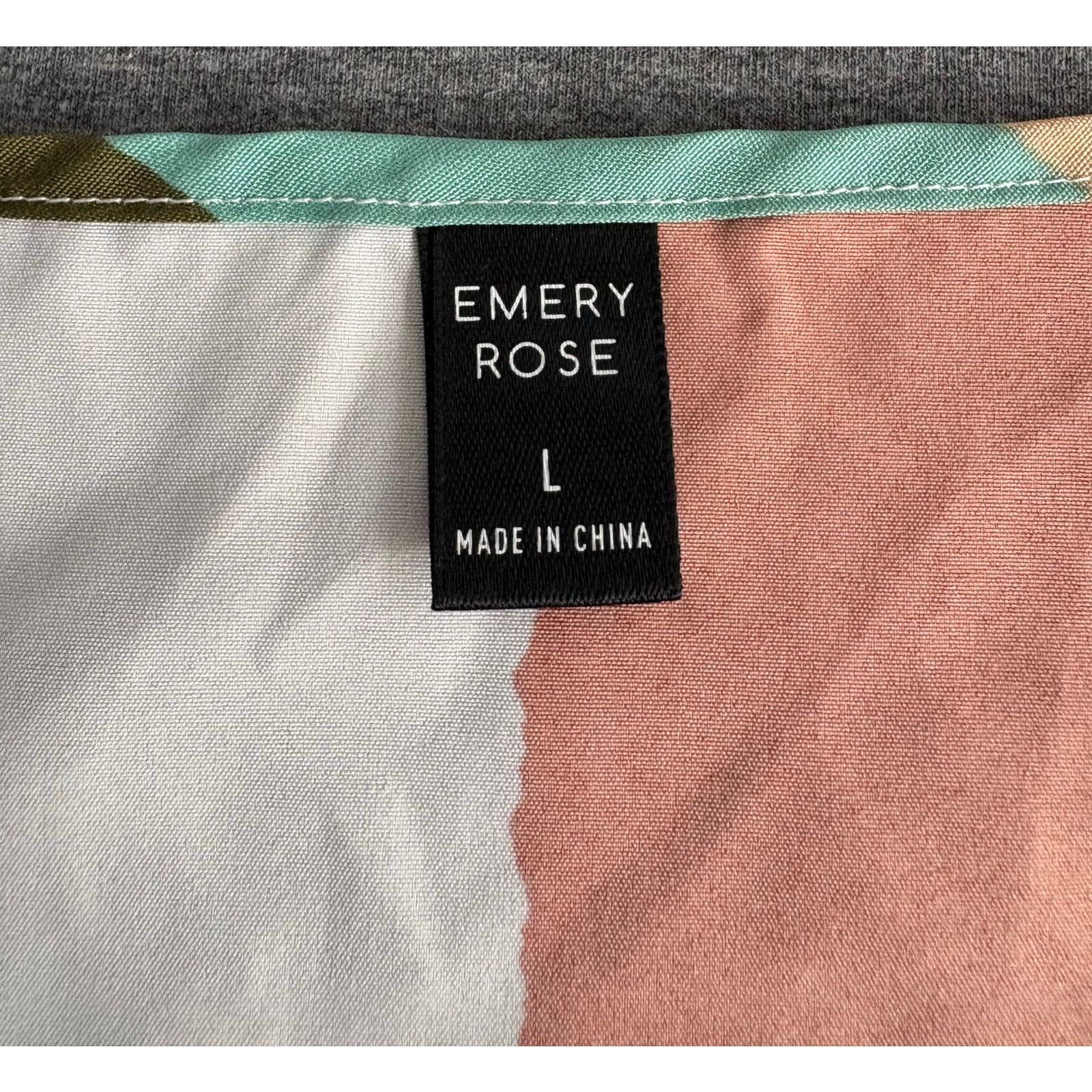 Other Emery Rose | Abstract Colorblock Short Sleeve Top | Large Size L / US 10 / IT 46 - 3 Thumbnail