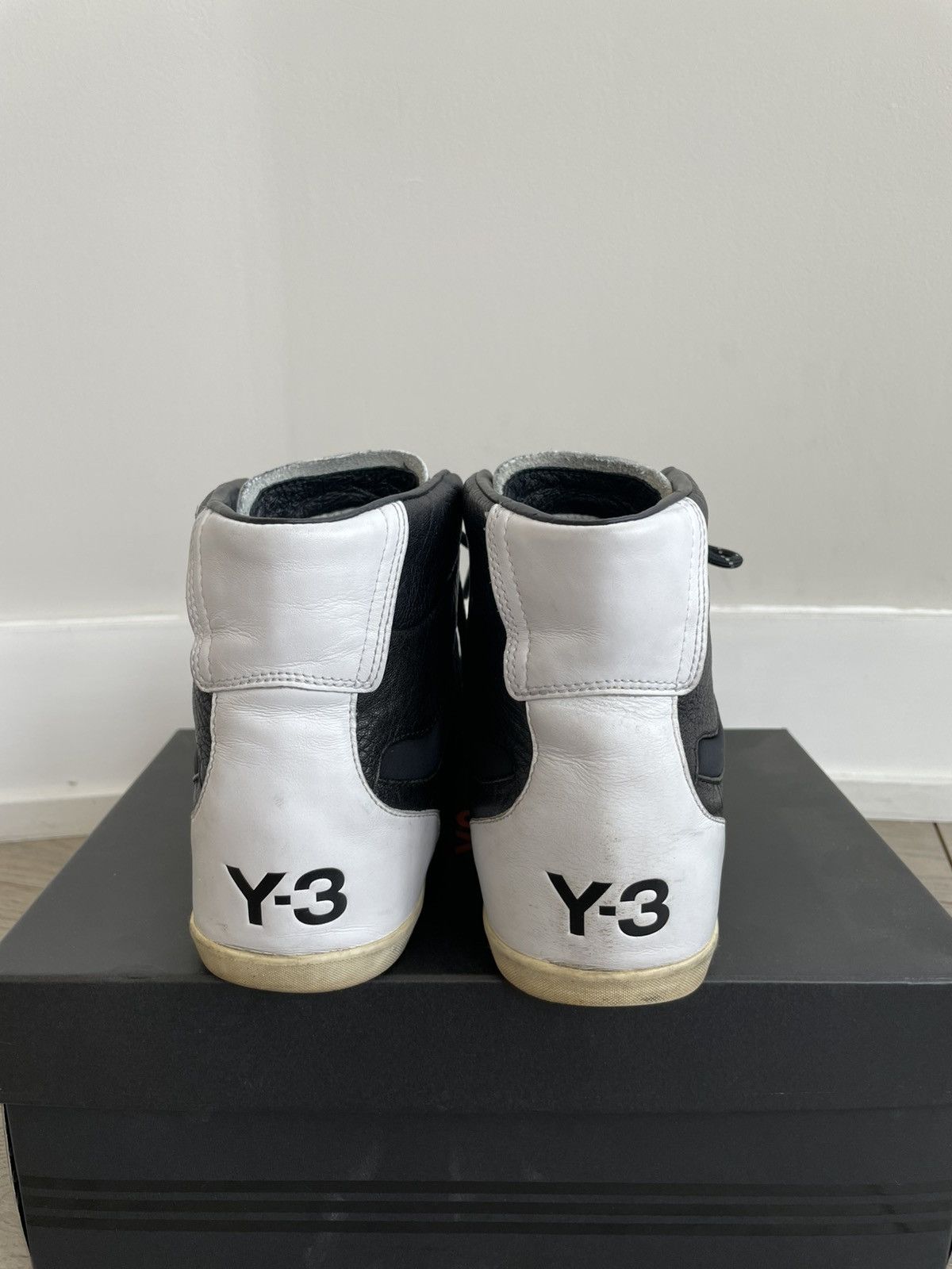 Y-3 Adidas Y-3 Yohji Yamamoto Honja High Black Leather Sneakers Size US 8.5 / EU 41-42 - 3 Thumbnail