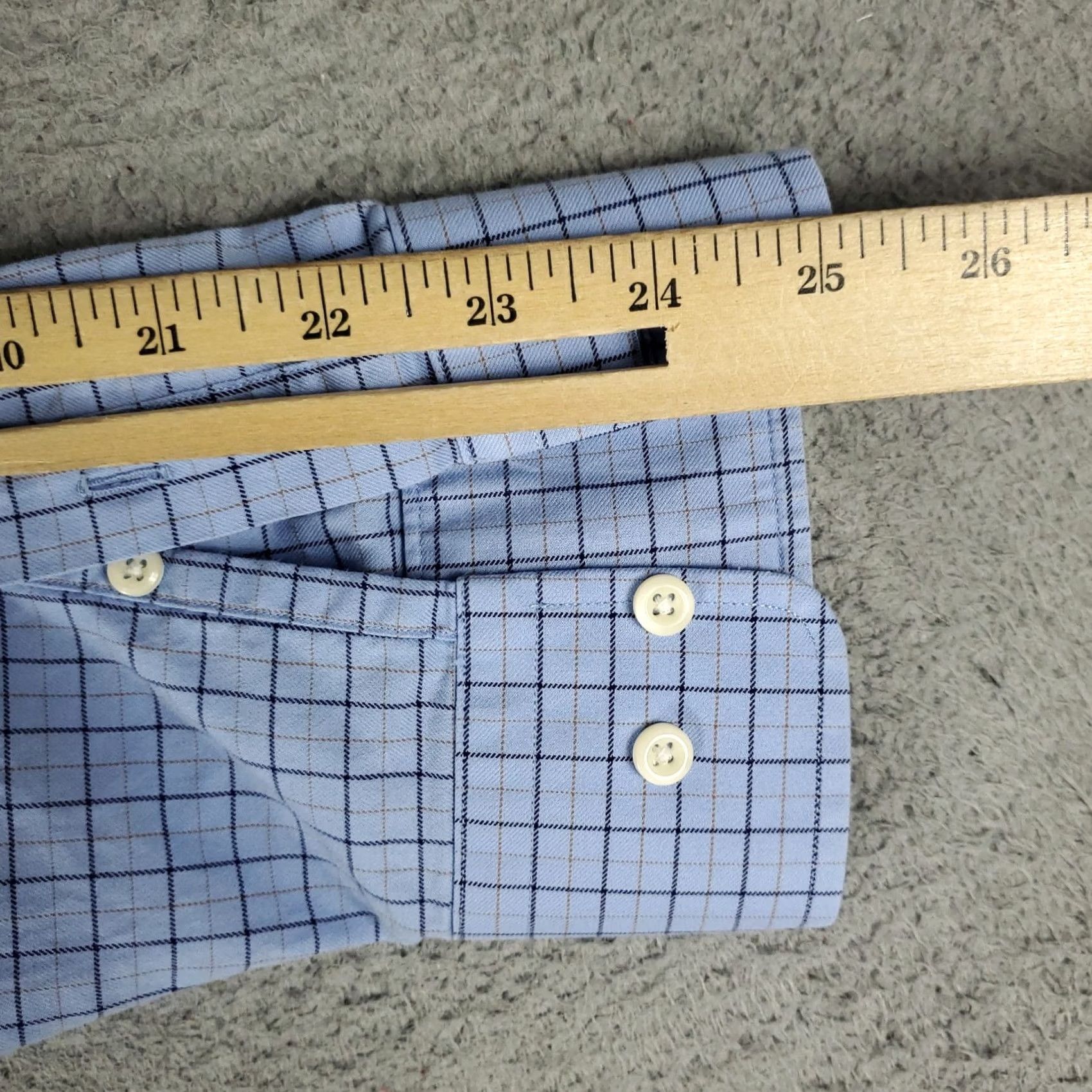 David Donahue David Donahue Dress Shirt Mens Size 17 Blue Plaid Long Sleeve Button Up Size 46R - 6 Thumbnail