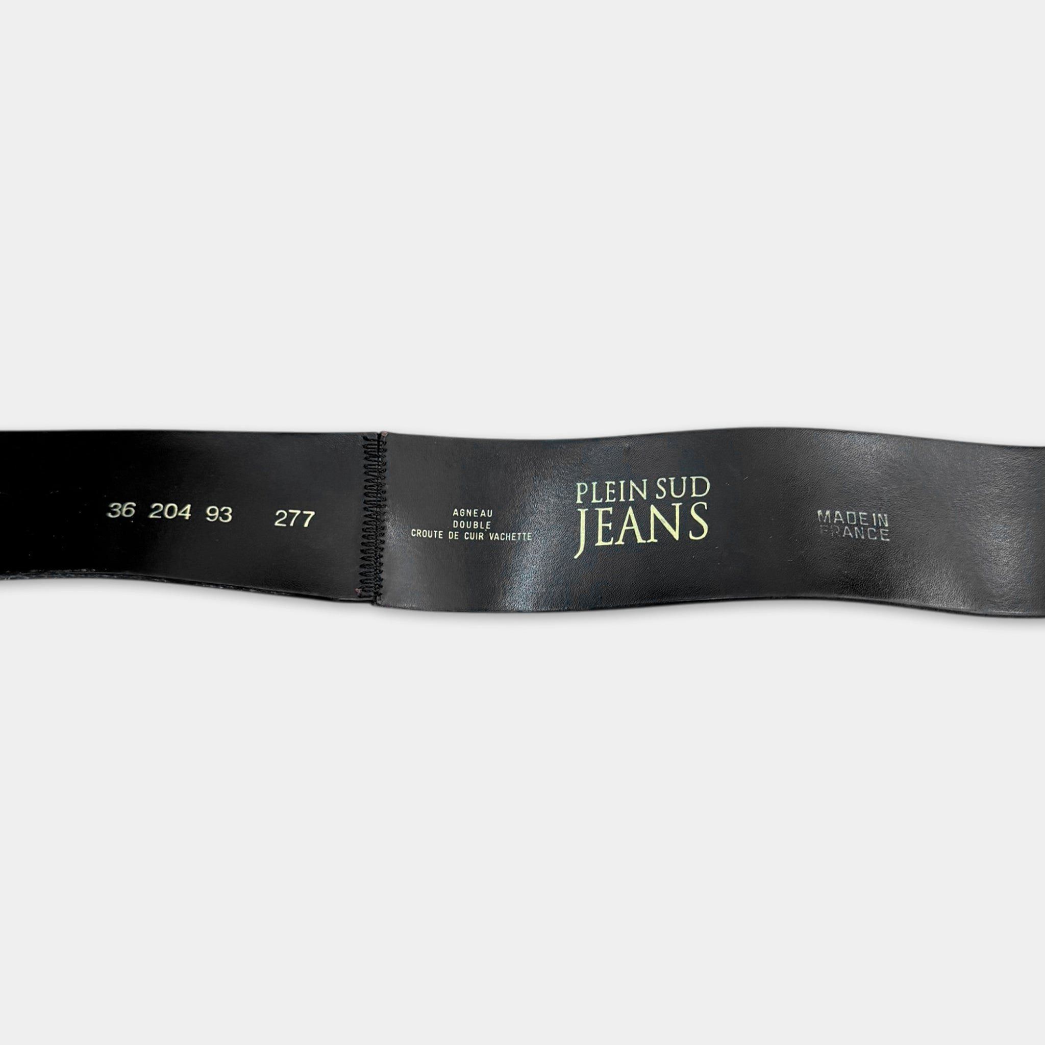 Plein Sud Jeans Vintage Brown Leather Gold Eagle Buckle Belt