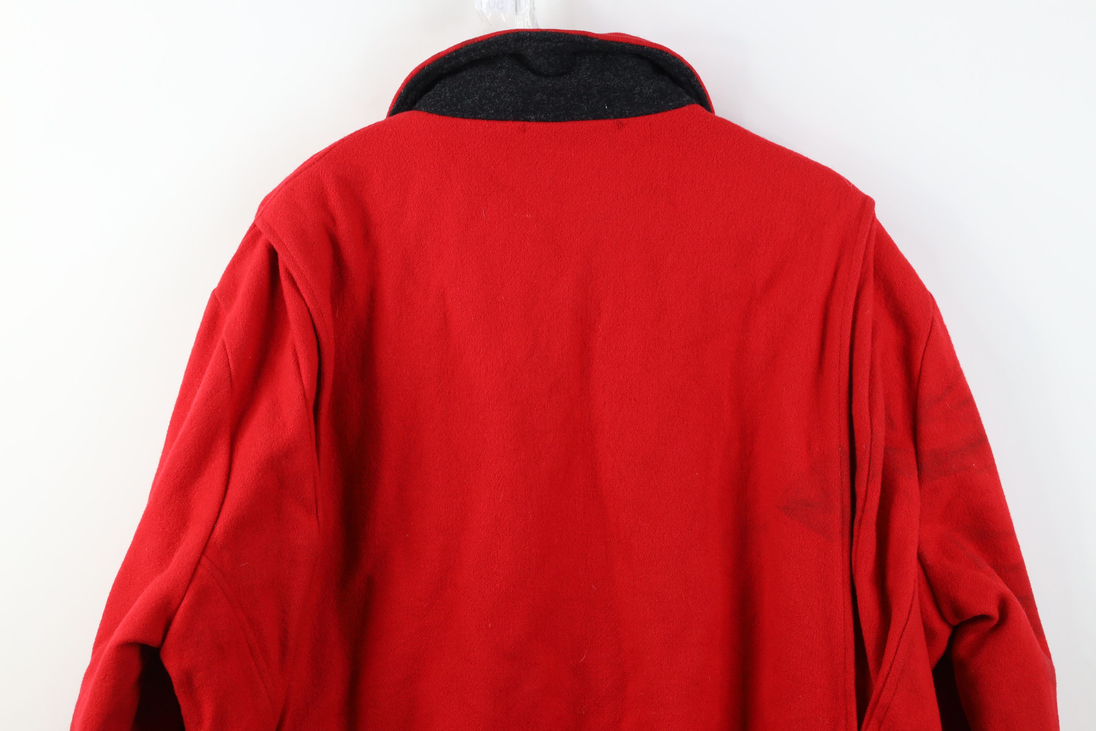 Woolrich Woolen Mills Vintage 90s Woolrich Wool Full Zip Bomber Jacket Red USA Size US XL / EU 56 / 4 - 15 Thumbnail