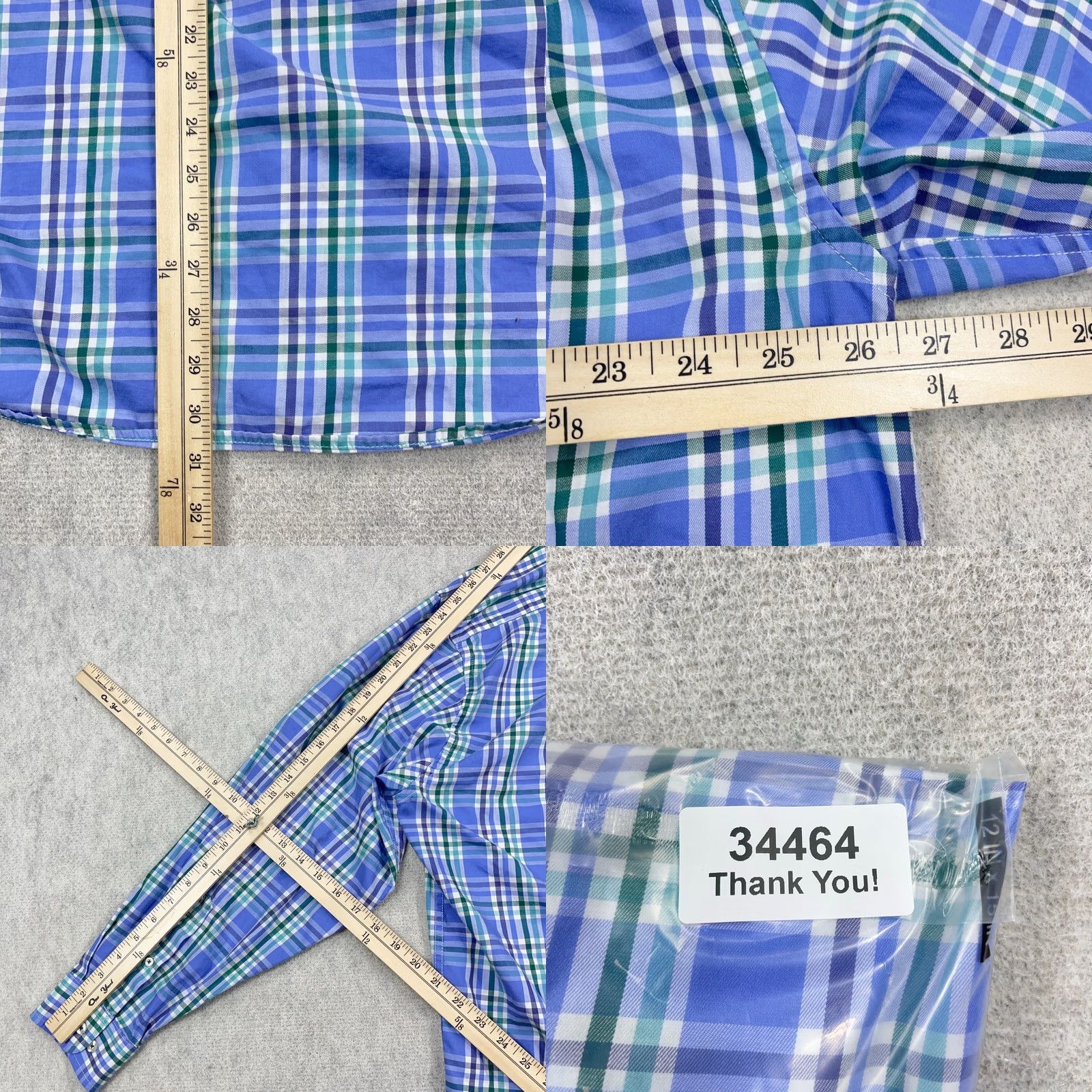 Vintage Southern Marsh Purple Plaid Button-Up Shirt Men 2XL Casual Business Workwear Long Sleeve Size 48R - 8 Thumbnail