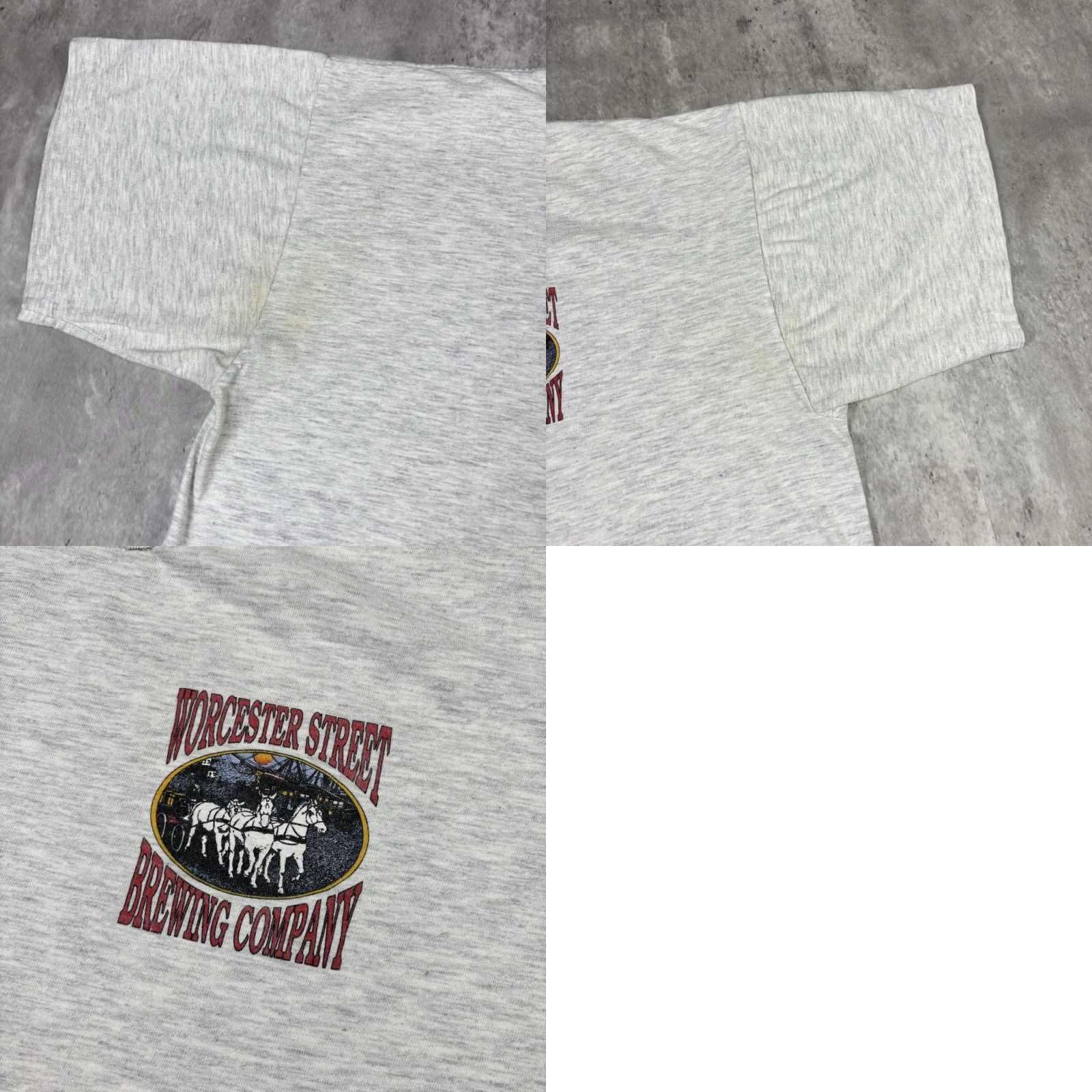 Gildan VINTAGE Worcestet Street Brewing T Shirt Beer Promo XL Gray Gildan Men Crew Neck Short Sleeve Graphic Print 90s Mens Size US XL / EU 56 / 4 - 8 Thumbnail