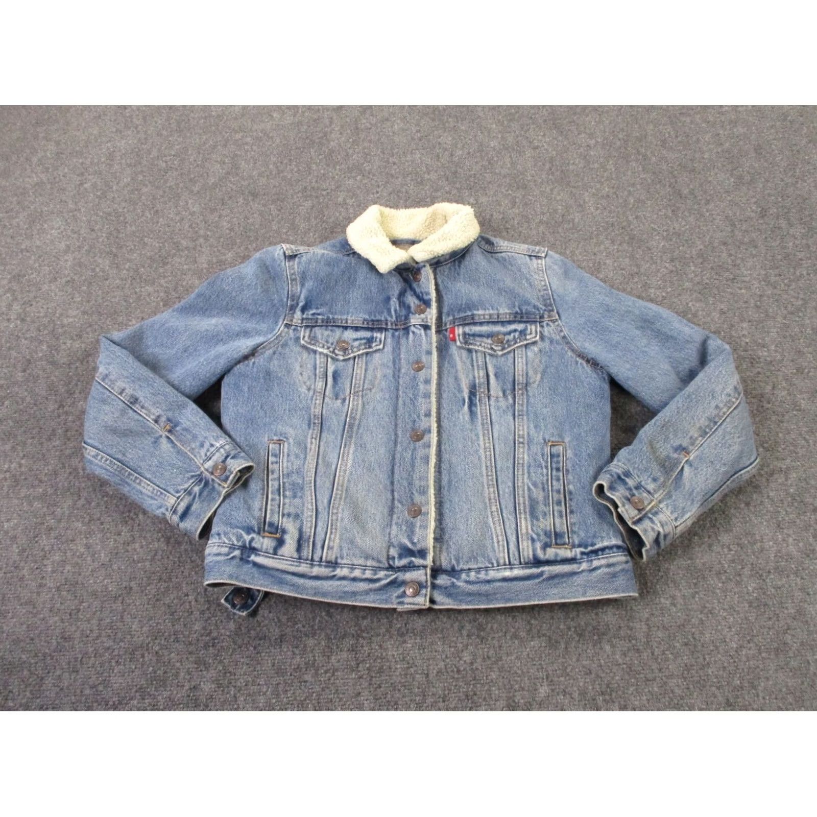 Levi's Levi's Trucker Jacket Women M Blue Sherpa Lined Vintage Denim Bomber Pockets Lined Vintage Womens Size M / US 6-8 / IT 42-44 - 2 Thumbnail