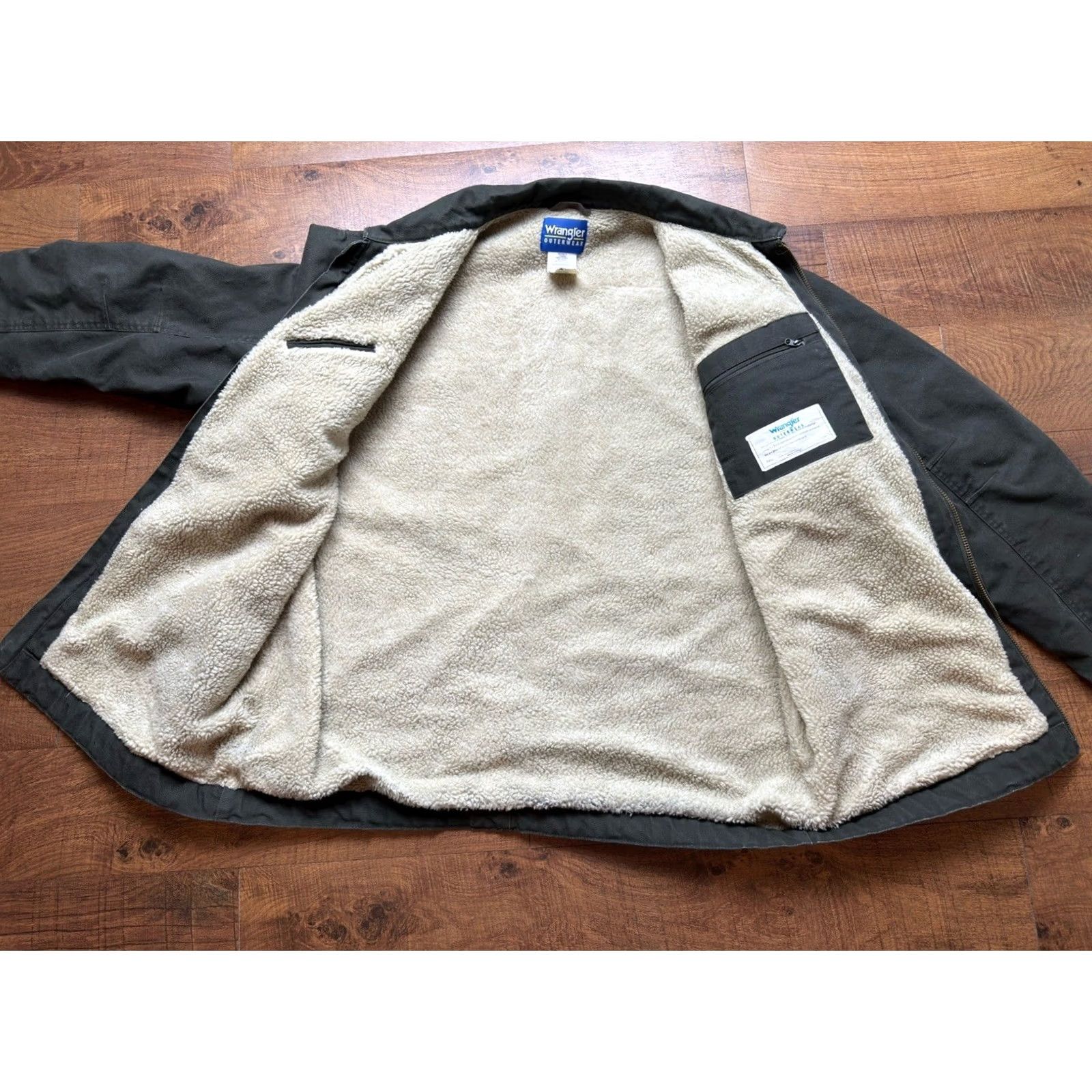 Wrangler VINTAGE Wrangler Green Canvas Sherpa Lined Zip Barn Chore Jacket Mens 2XL Size US XXL / EU 58 / 5 - 4 Thumbnail