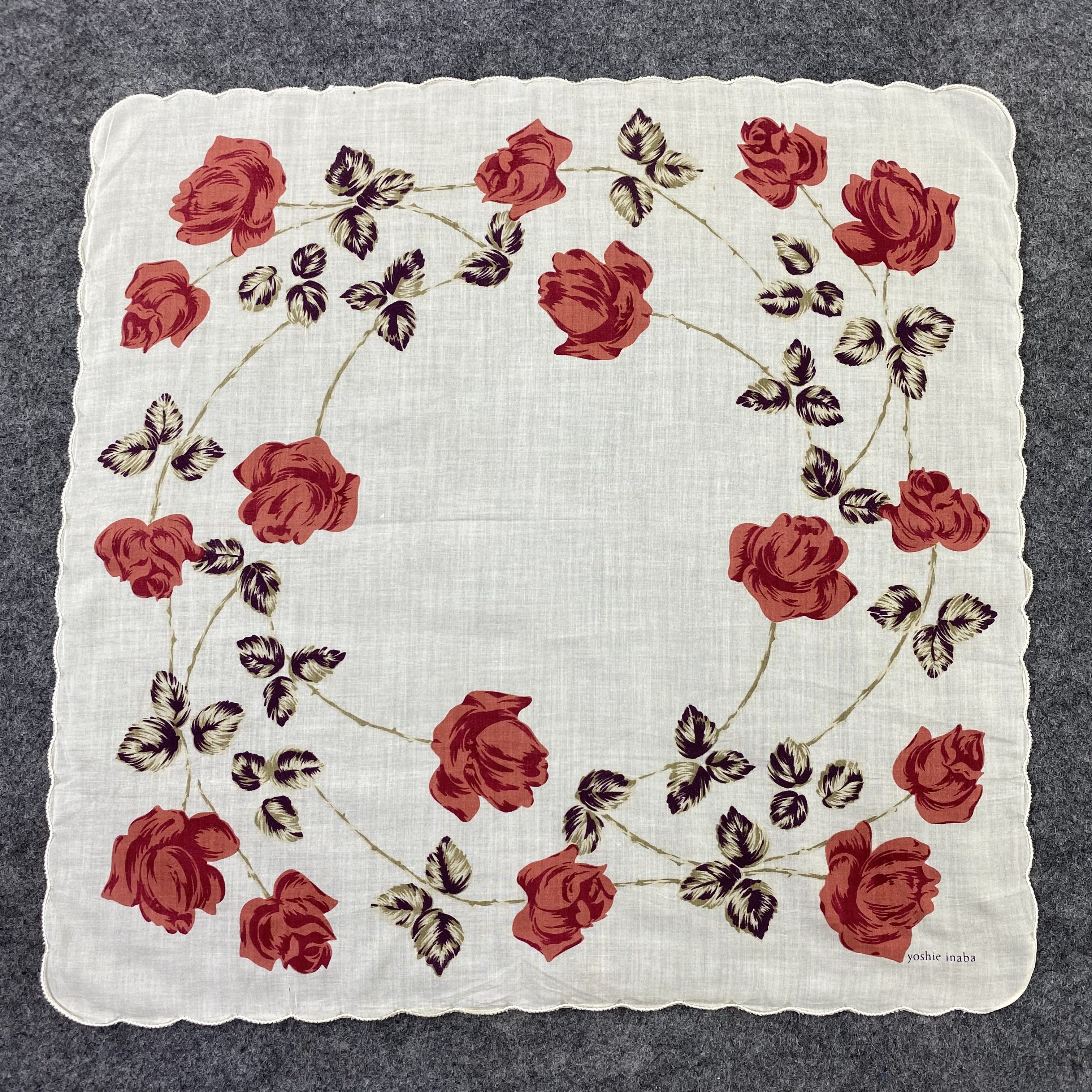 Hanae Mori × Japanese Brand × Vintage Yoshie Inaba Handkerchief Bandana Neckerchief -B545 Size ONE SIZE - 3 Thumbnail