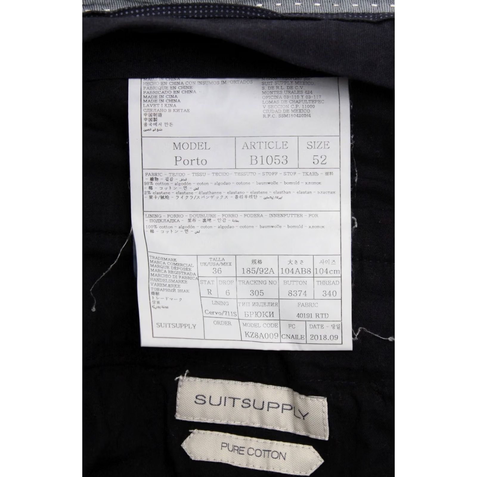 Suitsupply SUITSUPPLY Porto Chino Trousers Men's UK 36 Zip Fly Blue Size 36R - 6 Thumbnail