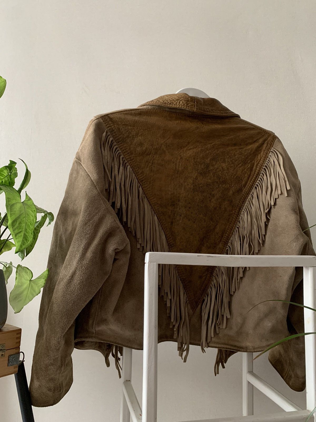 Cowboy Equipment Rare🔥 70s’ Western Fringe Leather Jacket Country Boho Size M / US 6-8 / IT 42-44 - 5 Thumbnail