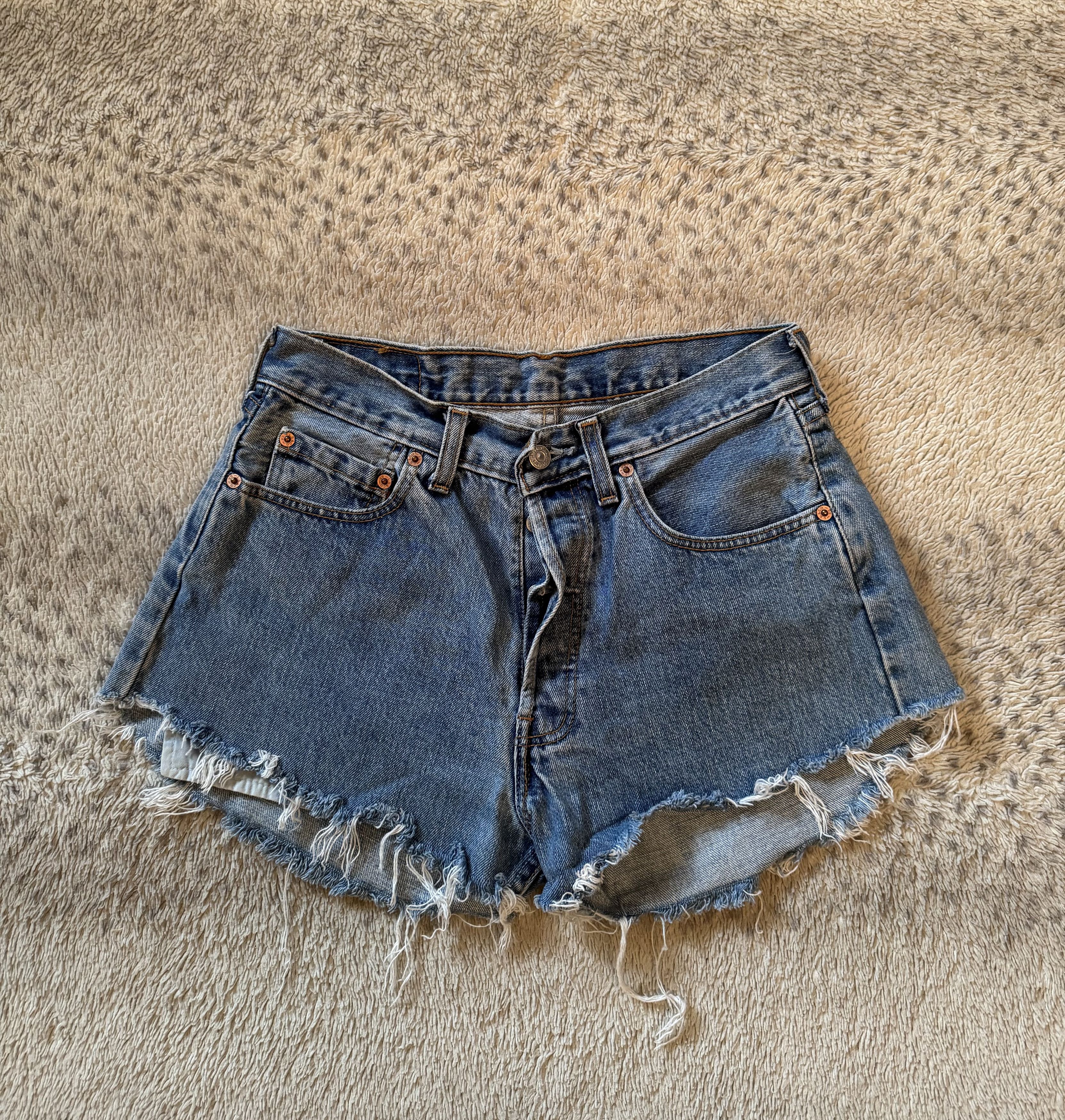 Levi's Levis 517 Vintage 90s Custom Cut Denim Shorts Size 30" / US 8 / IT 44 - 2 Thumbnail