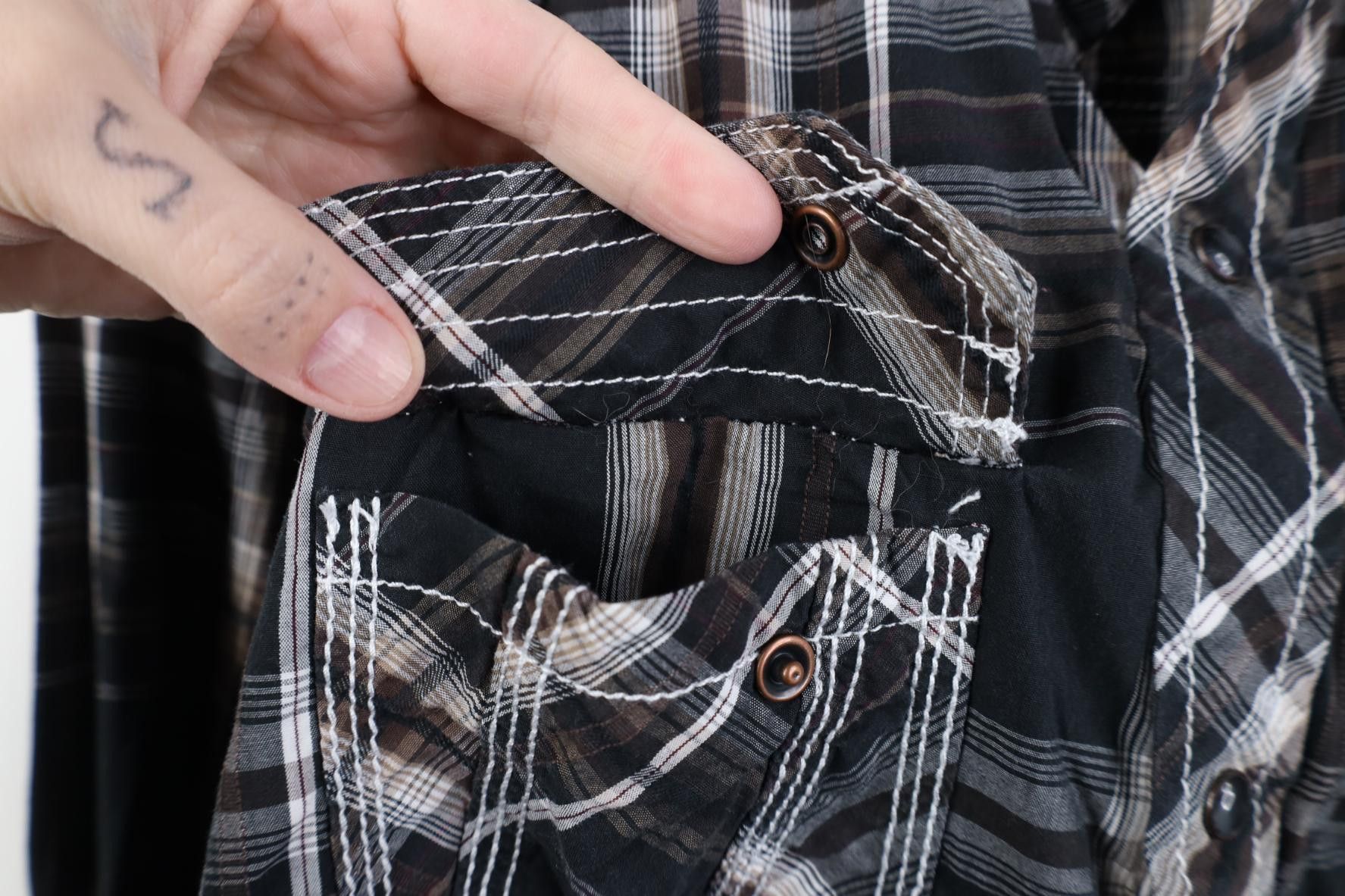 Vintage Buckle BKE Athletic Stitch Snap Button Collared Shirt Plaid Size US L / EU 52-54 / 3 - 6 Thumbnail