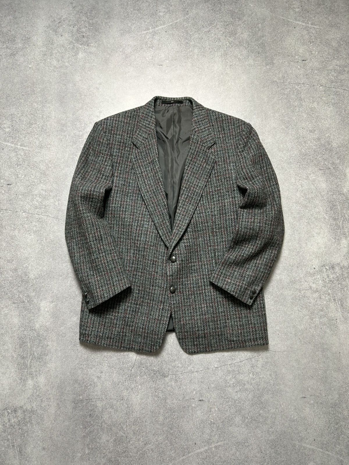 Harris Tweed × Vintage Vintage 90s Harris Tweed Wool Sport Blazer Jacket Old Money Size 40S - 1 Thumbnail