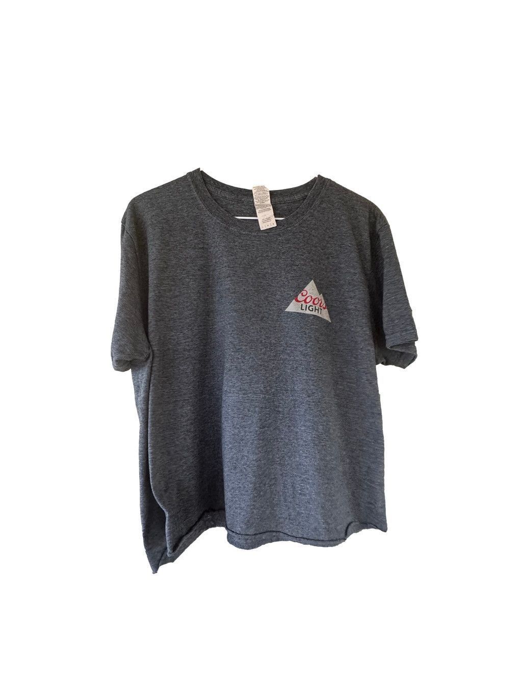 Gildan Coors Light Heather Gray HALF T-Shirt Altered Size LG Men Size L / US 10 / IT 46 - 2 Thumbnail