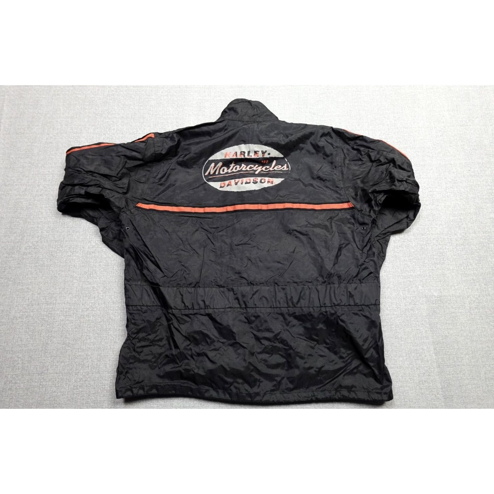Harley Davidson Harley-Davidson Motorcycle Jacket Mens M Black Windbreaker Hooded Swishy Size US M / EU 48-50 / 2 - 4 Thumbnail