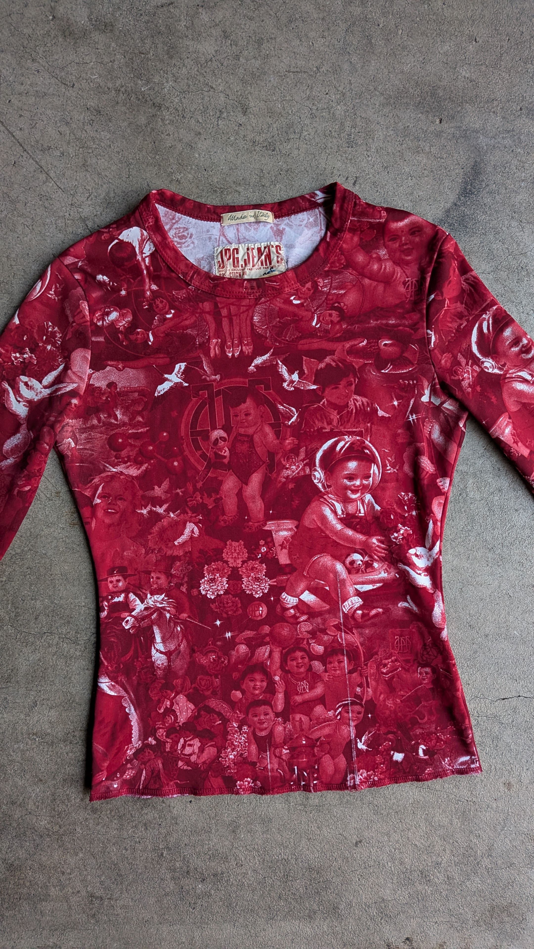 Jean Paul Gaultier 90s Jean Paul Gaultier propoganda print mesh top Size S / US 4 / IT 40 - 2 Thumbnail