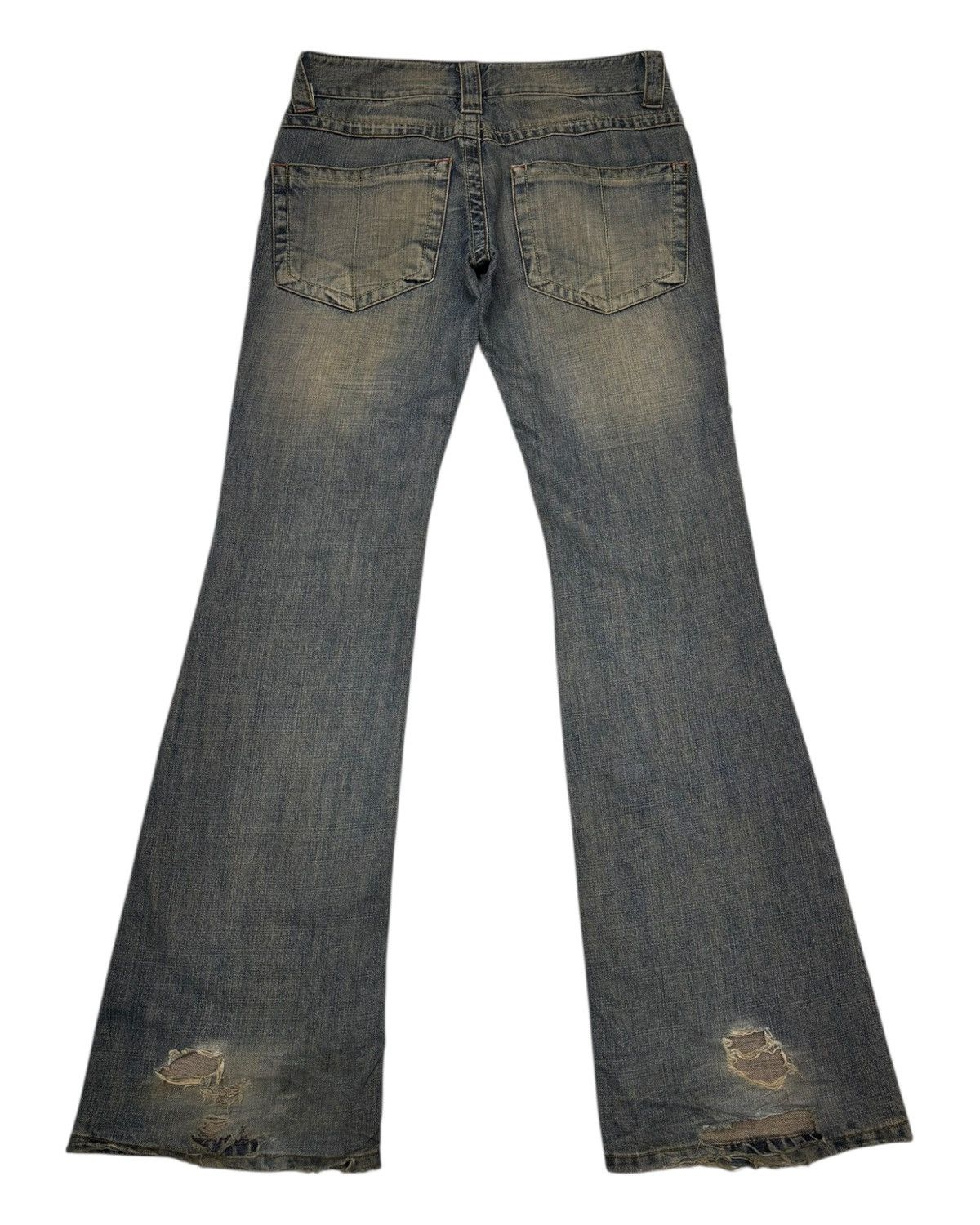 If Six Was Nine VANQUISH DISTRESSED RUSTY MUD WASH FLARE JEANS Size US 30 / EU 46 - 2 Thumbnail