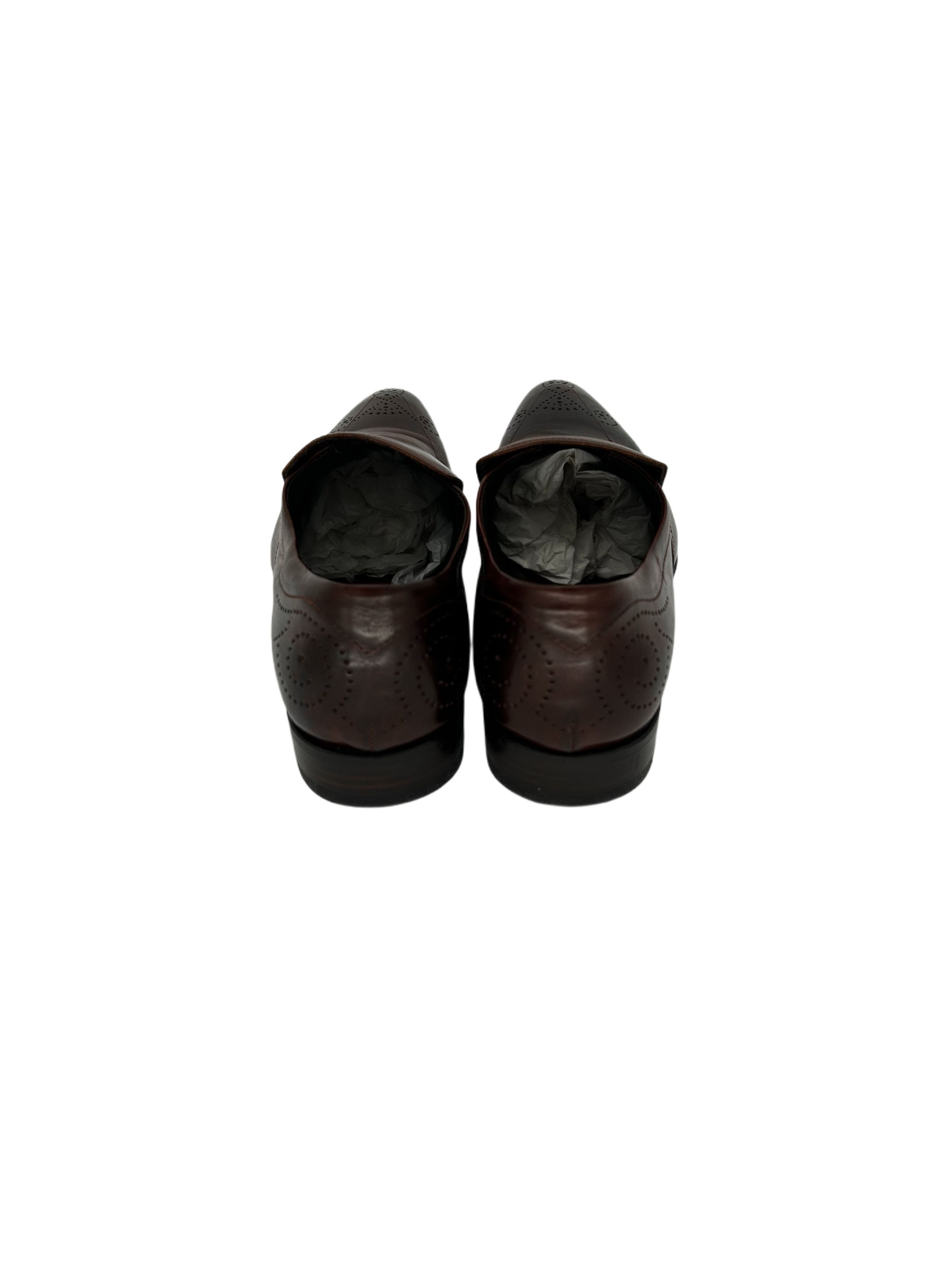 Prada Prada Brown burnished Leather Loafer With Brogue Detailing Size US 9 / EU 42 - 6 Thumbnail