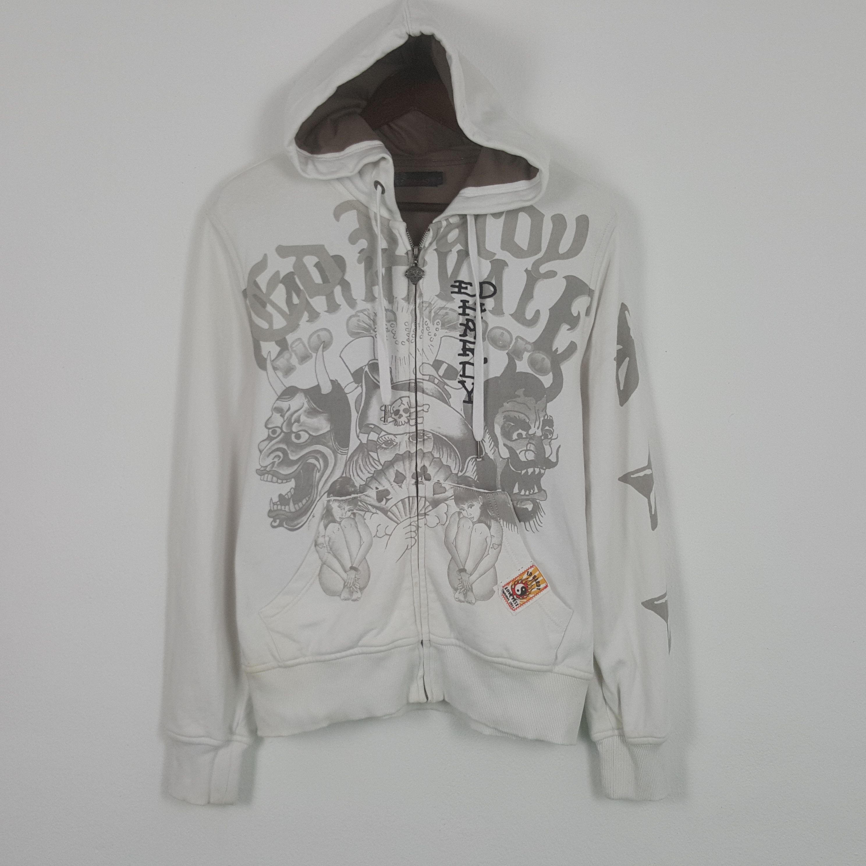 Ed Hardy × Vintage Vintage Ed Hardy by Christian Audigier Zipper Hoodies Size S / US 4 / IT 40 - 1 Thumbnail